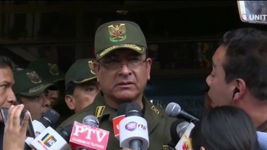 Yuri Calderón, ex jefe de la Policía Boliviana (imagen de TV)