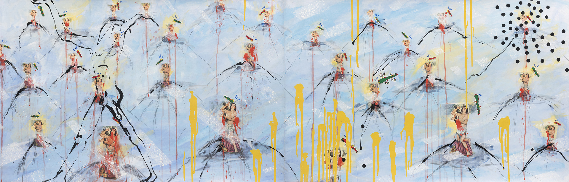 Sin título, 1988 Acrílico, collage y grafito sobre papel, 65 x 200 cm. Acervo Alfredo Londaibere. (Gonzalo Maggi)