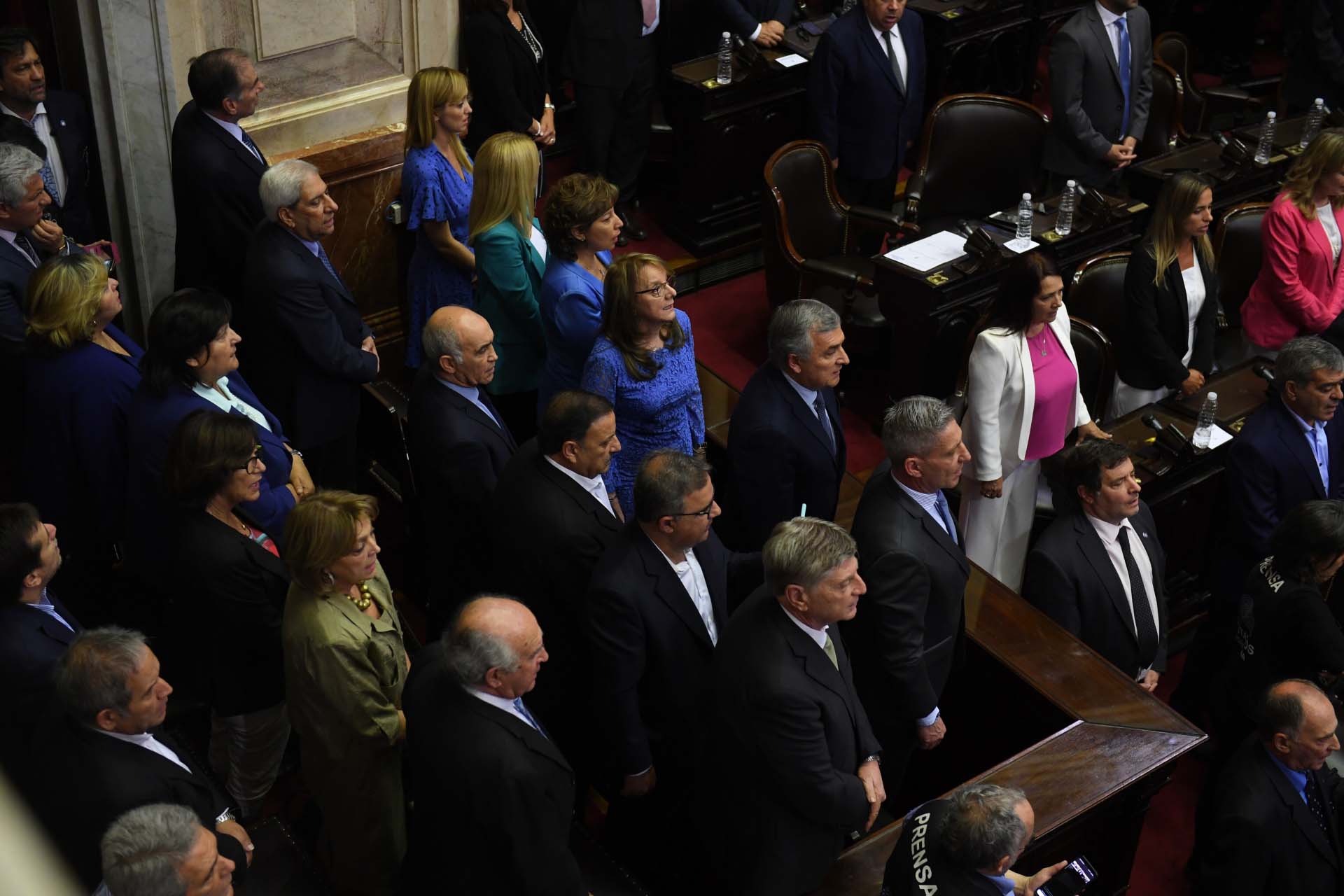 Los gobernadores siguieron el acto de jura desde uno de los palcos de la Cámara de Diputados