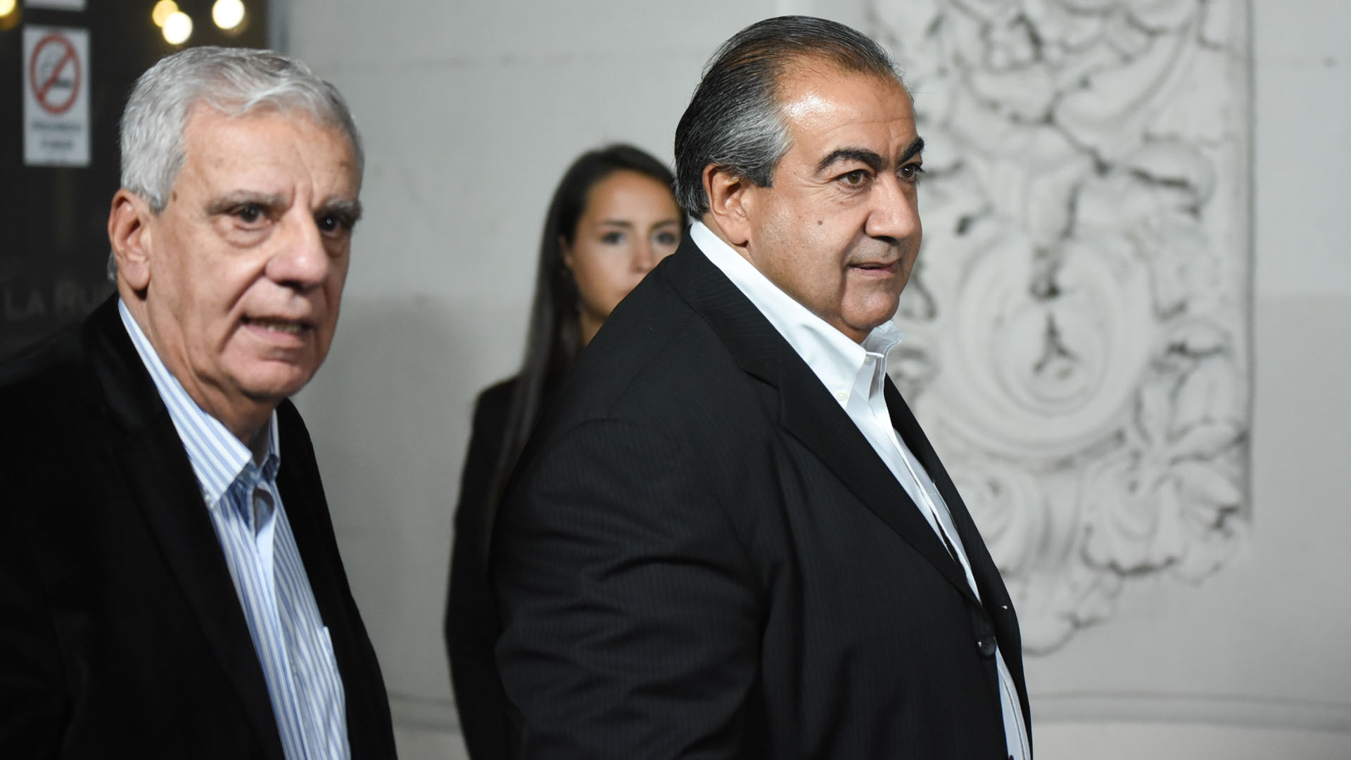 José Luis Lingeri y Héctor Daer, dos de los dirigentes que participaron de la videollamada cegetista