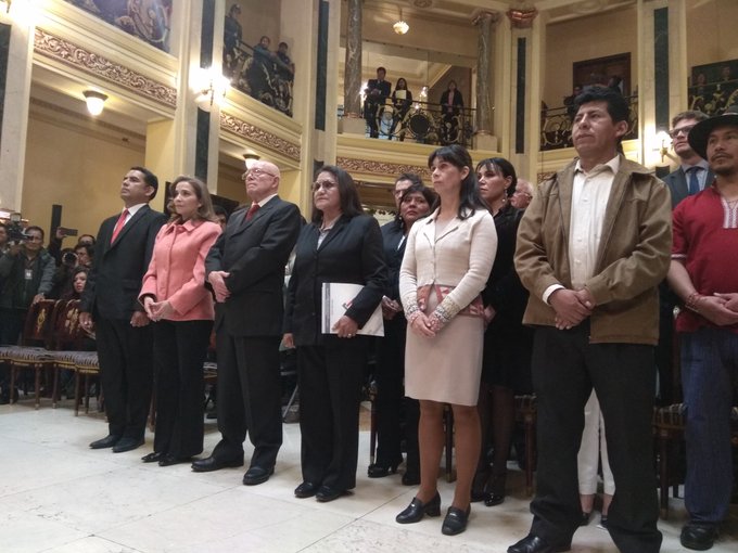 La juramentación de los nuevos vocales del TSE (Twitter @TSEBolivia)