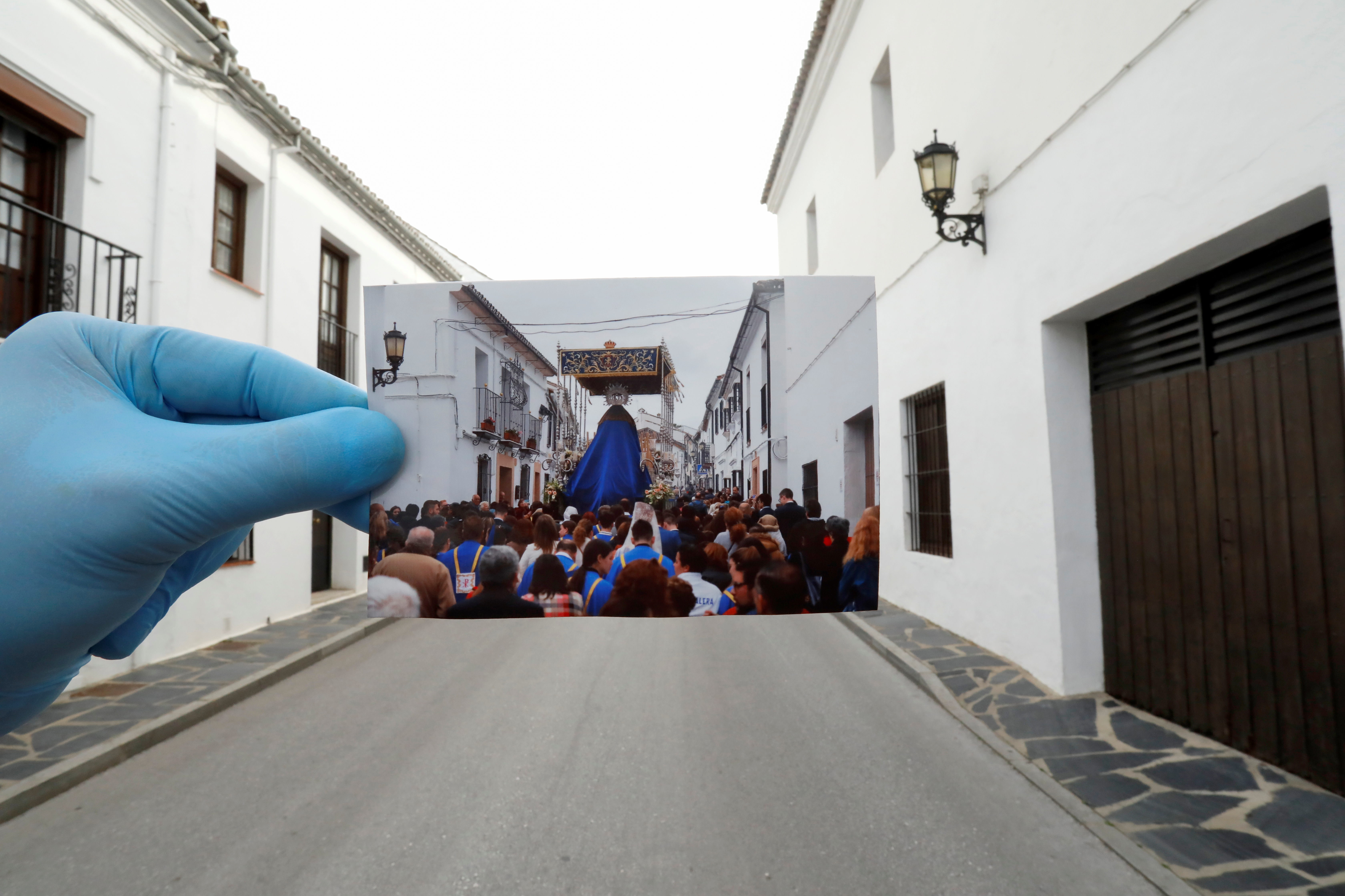 La calle, totalmente vacía y la comparación con la imagen de 2019