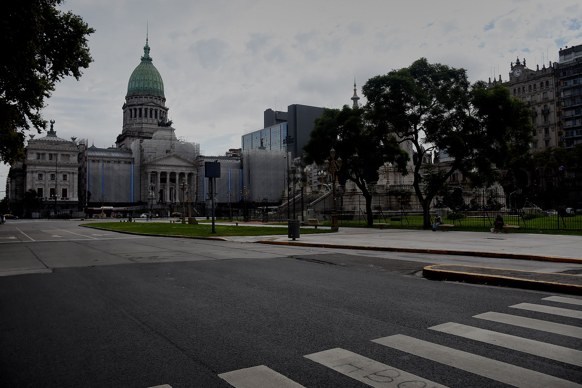 La zona del Congreso, atípicamente despoblada 