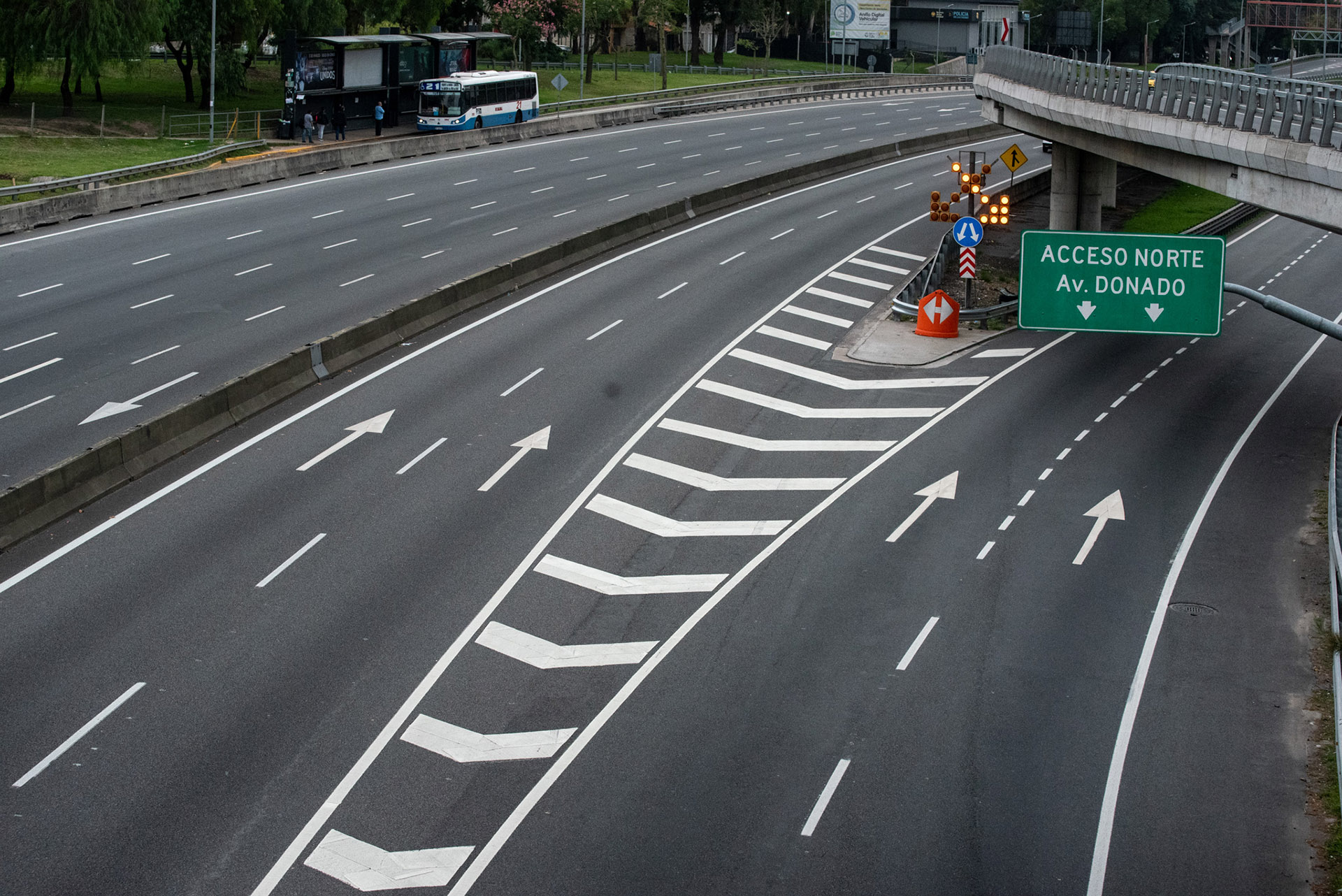 Uno de los accesos hacia el norte de la Avenida General Paz