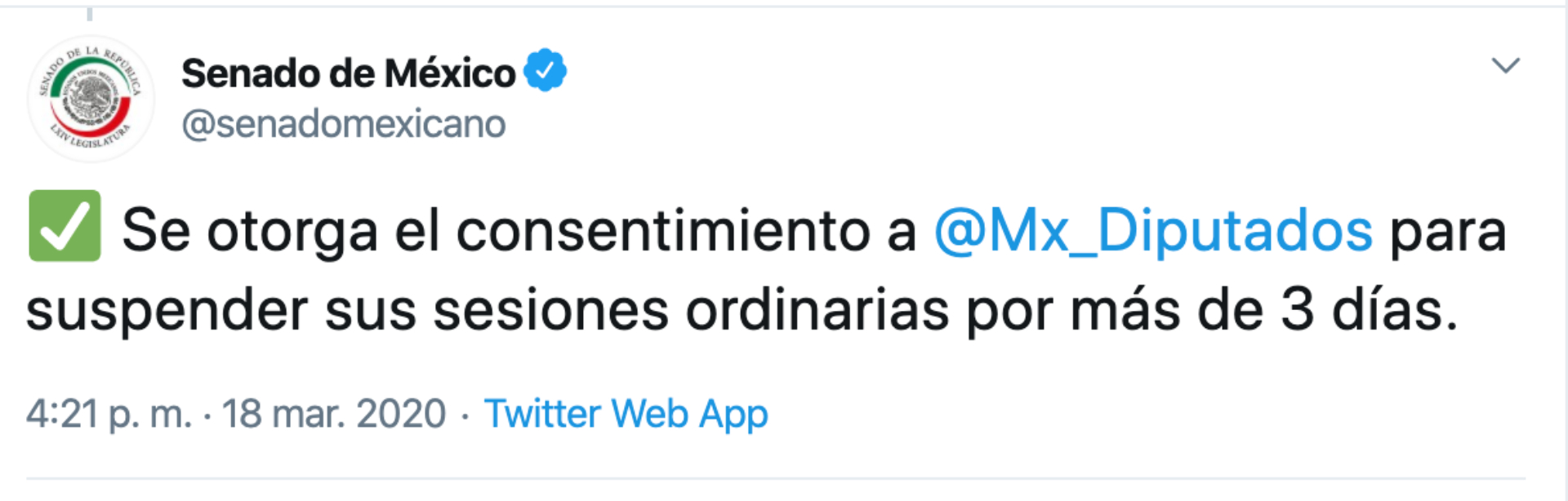 (Foto: Twitter @senadomexicano)