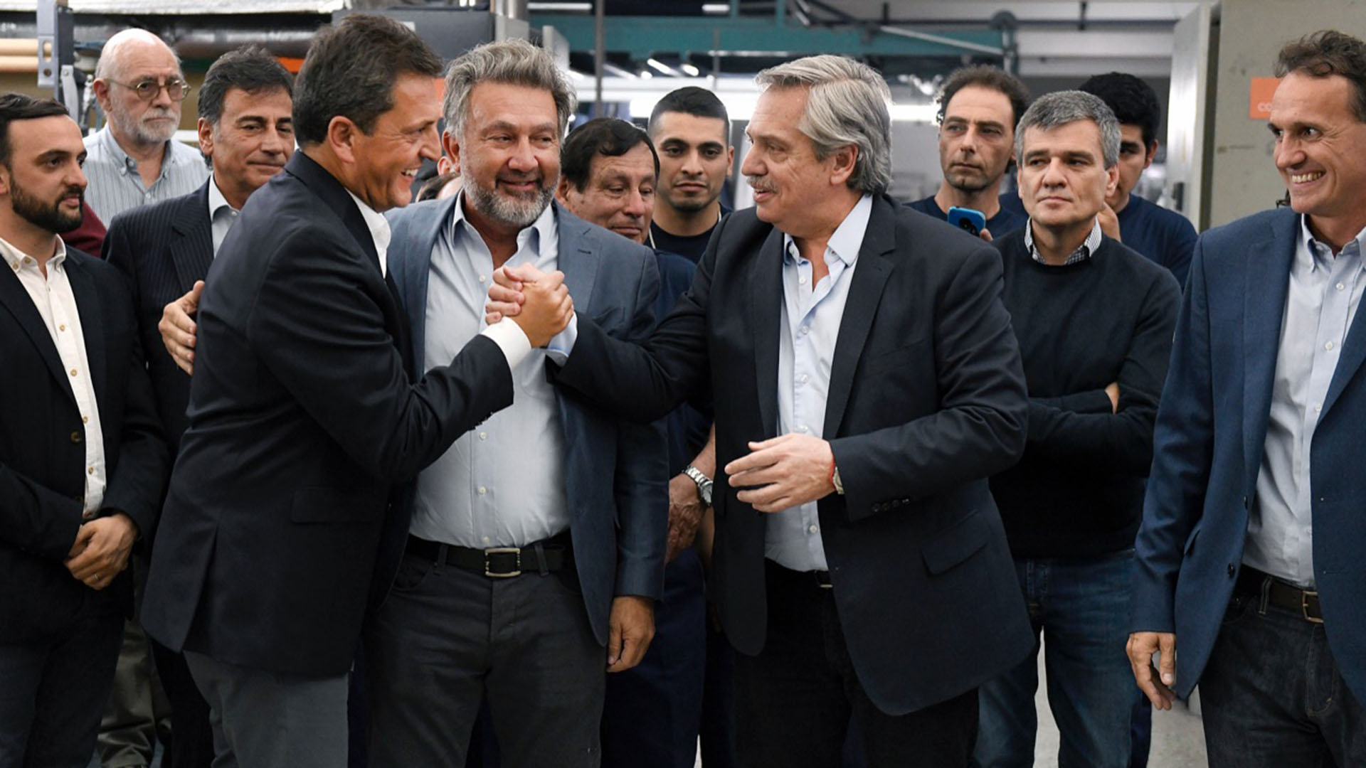 Sergio Massa y Alberto Fernández en San Martín