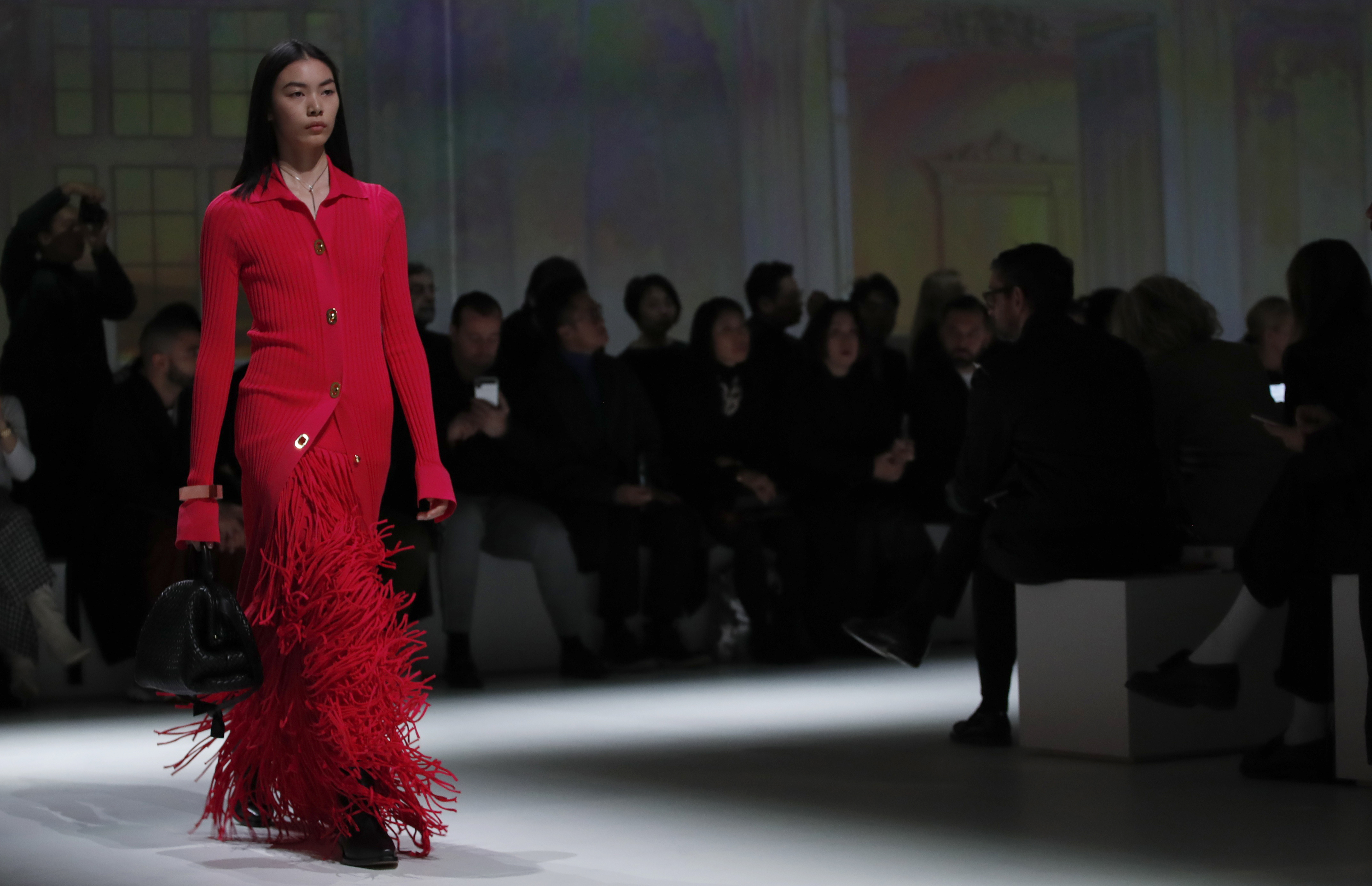 A model presents a creation from the Bottega Veneta Autumn/Winter 2020 collection during Milan Fashion Week in Milan, Italy, February 22, 2020. REUTERS/Alessandro Garofalo