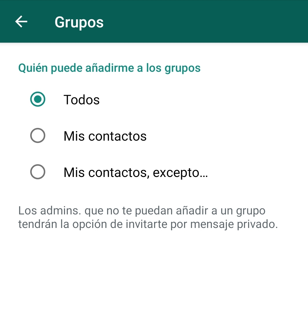 Hay que elegir entre estas tres opciones.