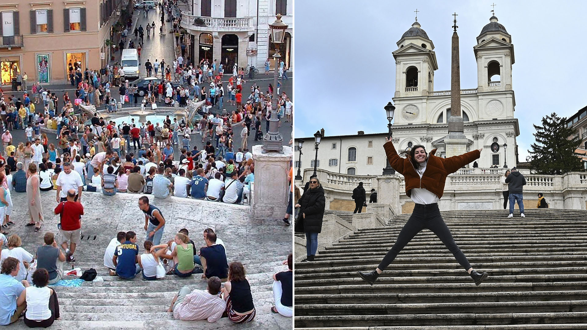 Plazas vacías: el antes y después de los sitios turísticos por la epidemia de coronavirus - Infobae