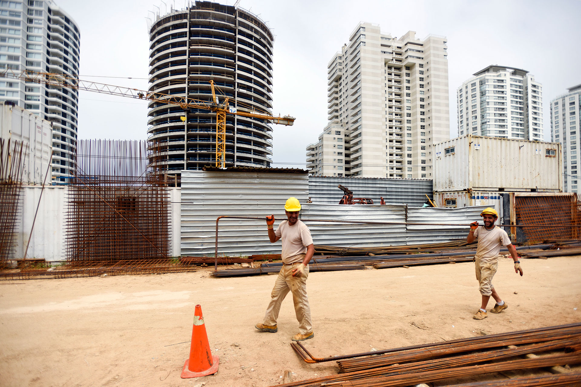 Unos 30 obreros trabajaban en la construcción