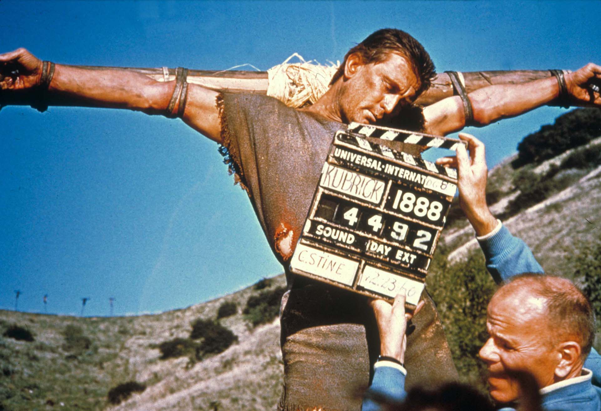 Kirk Douglas en el set de
