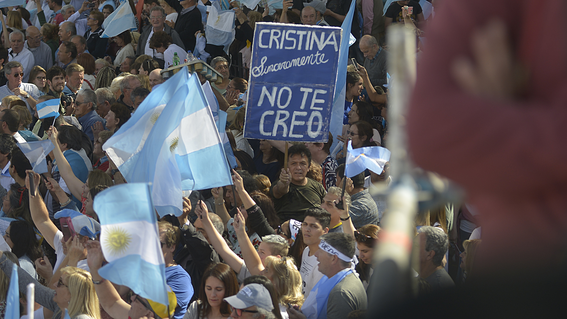 La ex presidente de la Nación, Cristina Fernández de Kirchner, fue uno de los blancos principales de las críticas del público