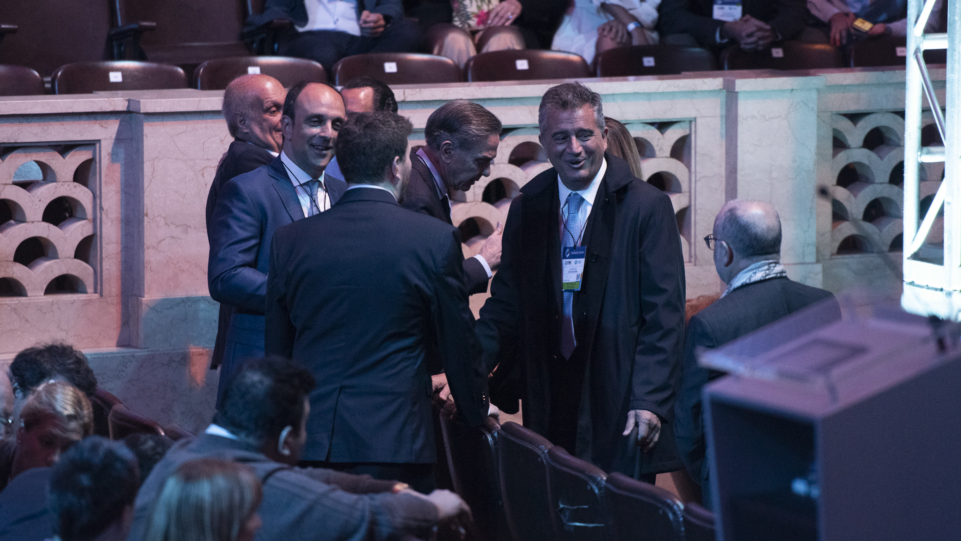 Los funcionarios del Gobierno Hernán Lombarti y Miguel Etchevehere, junto al intendente de Santa Fe, José Corral y el senador nacional Miguel Pichetto