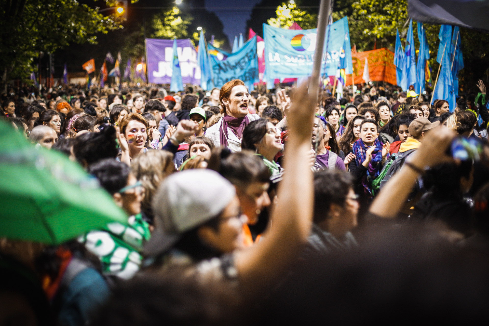 Varias columnas de militantes llenaron las calles de La Plata en estos dos días del ENM