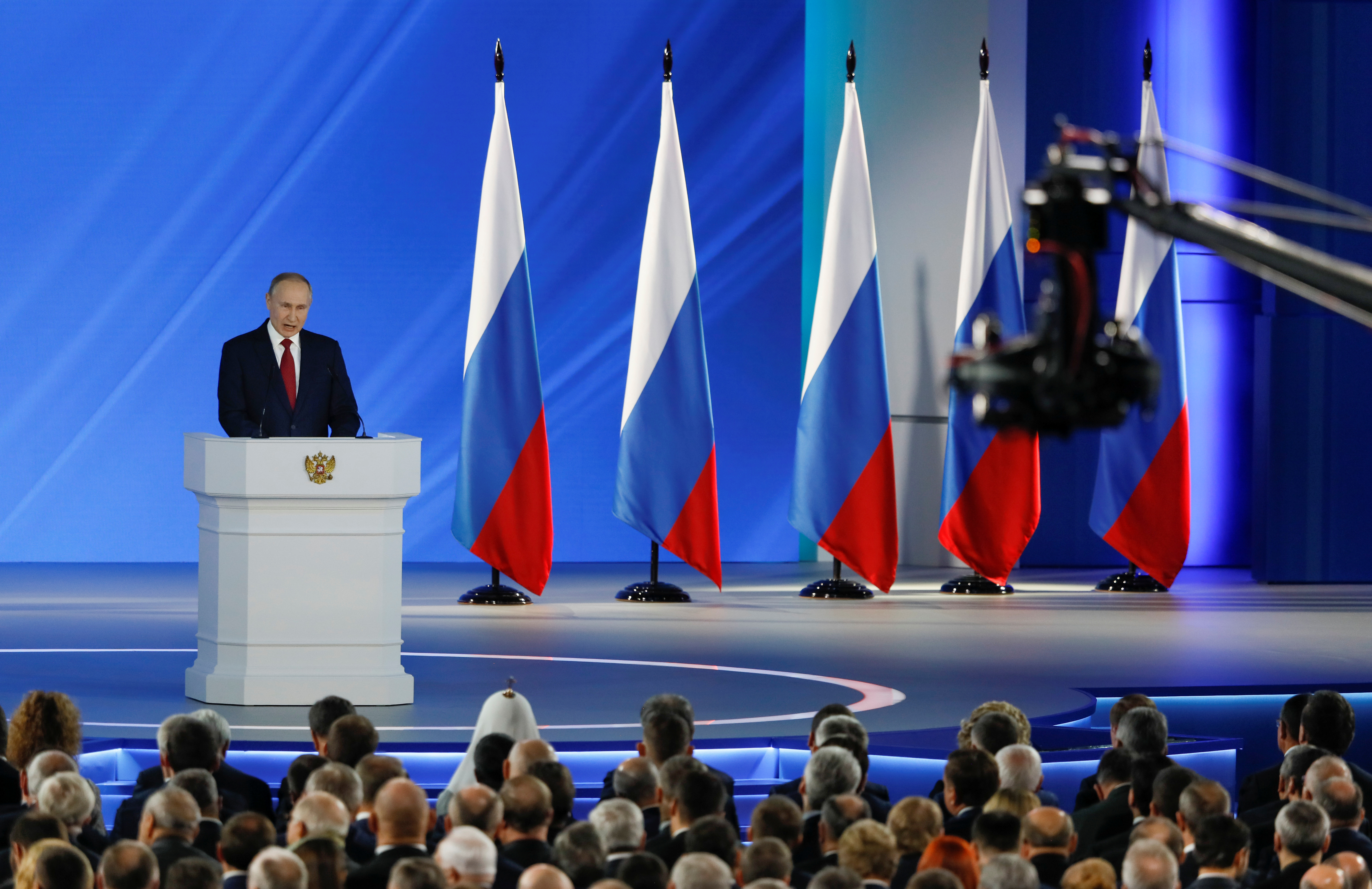 Putin ofreciendo su discurso anual ante la Asamblea Federal (Reuters)