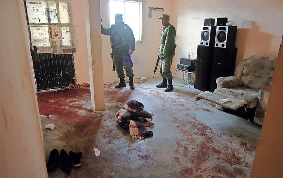 El lugar de la masacre, en Villas de Sálvarcar, Chihuahua (Foto: Especial)