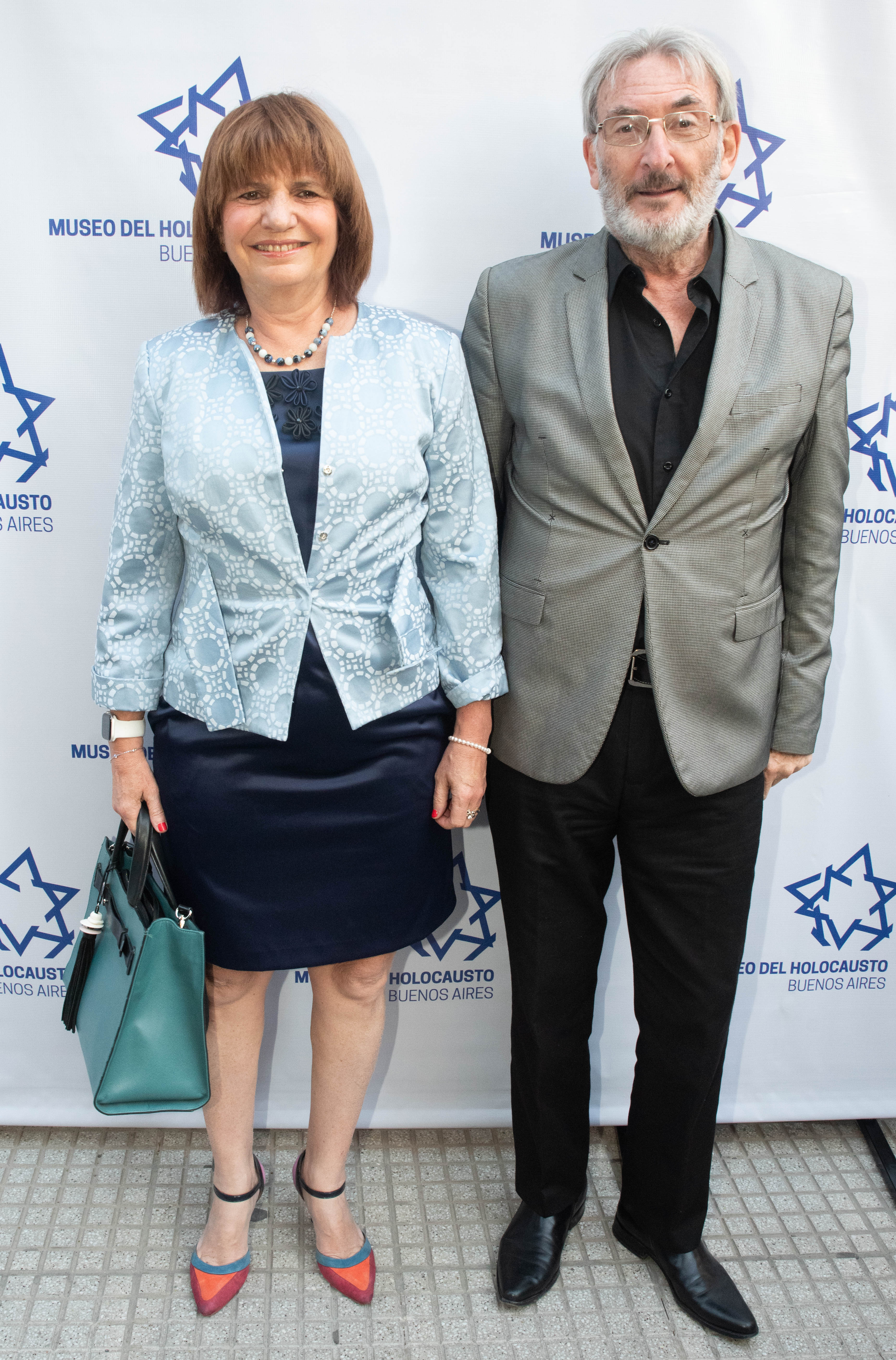 La ministra de Seguridad, Patricia Bullrich y Guillermo Yanko, vicepresidente del Museo del Holocausto