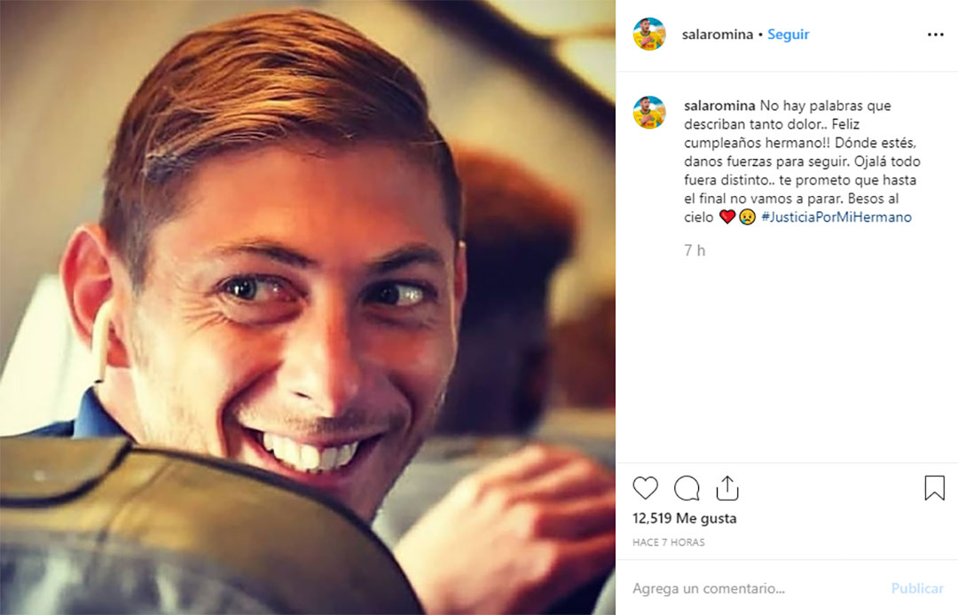 El mensaje de Romina Sala en Instagram, la hermana del delantero que murió en un accidente aéreo en Europa