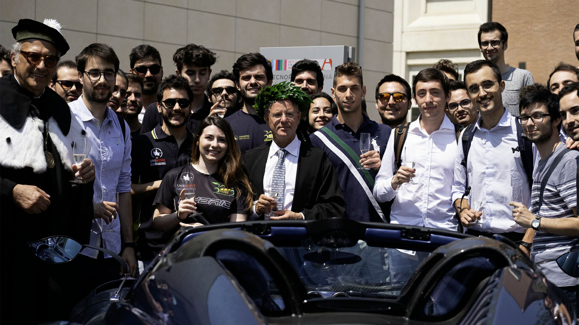 En 2018 la Universidad de Módena le entregó el título Honoris Causa en Ingeniería de Vehículos, título que solo había recibido Enzo Ferrari (Pagani Automobili)