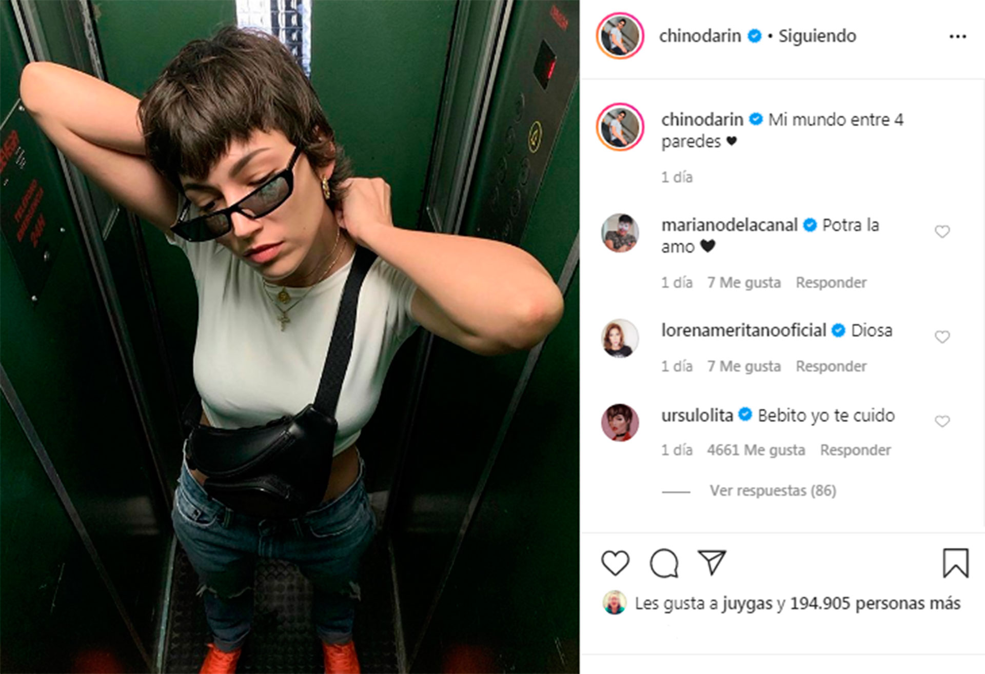 La romántica publicación del Chino Darín