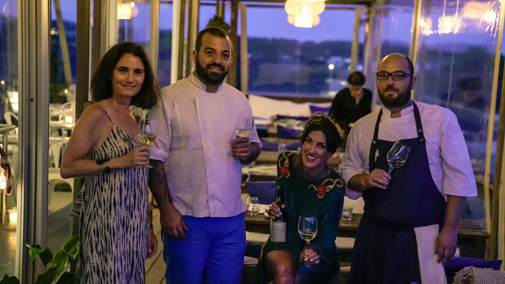 Gaspar Natiello, Damian Giammarino, Andrea Nuñez (Brand Ambassador Catena Zapata) y Silvina Maza (Export manager Catena Zapata) formaron parte de la cena en Casa Yagüe