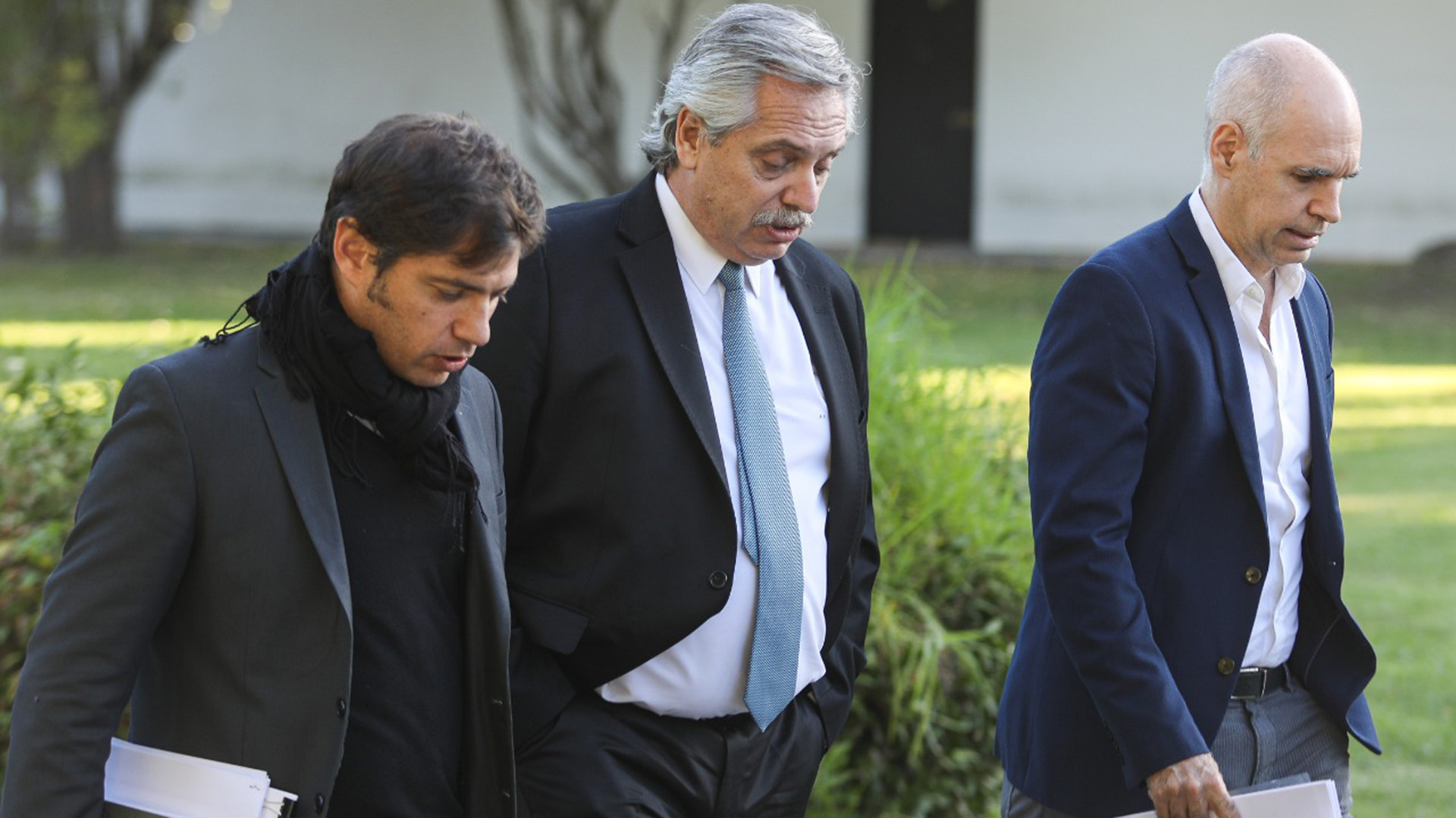 Alberto Fernández, Axel Kicillof y Horacio Rodríguez Larreta (Presidencia de la Nación)