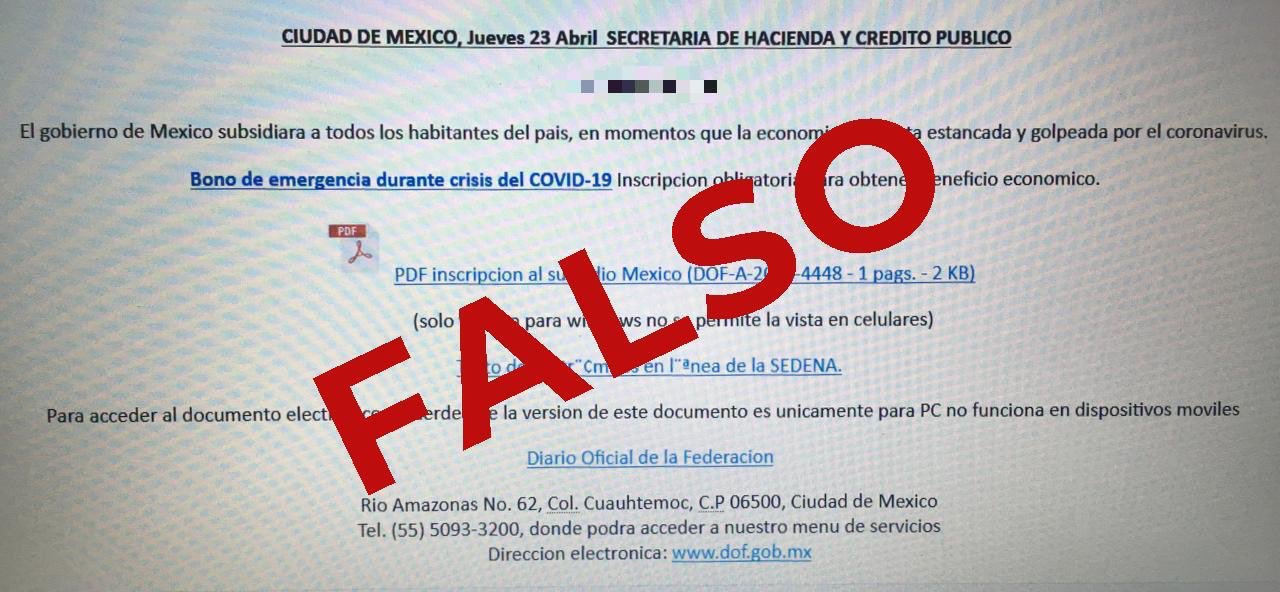 Los portales contenían registros falsos para recibir apoyos del gobierno (Foto: Twitter@Hacienda_Mexico)