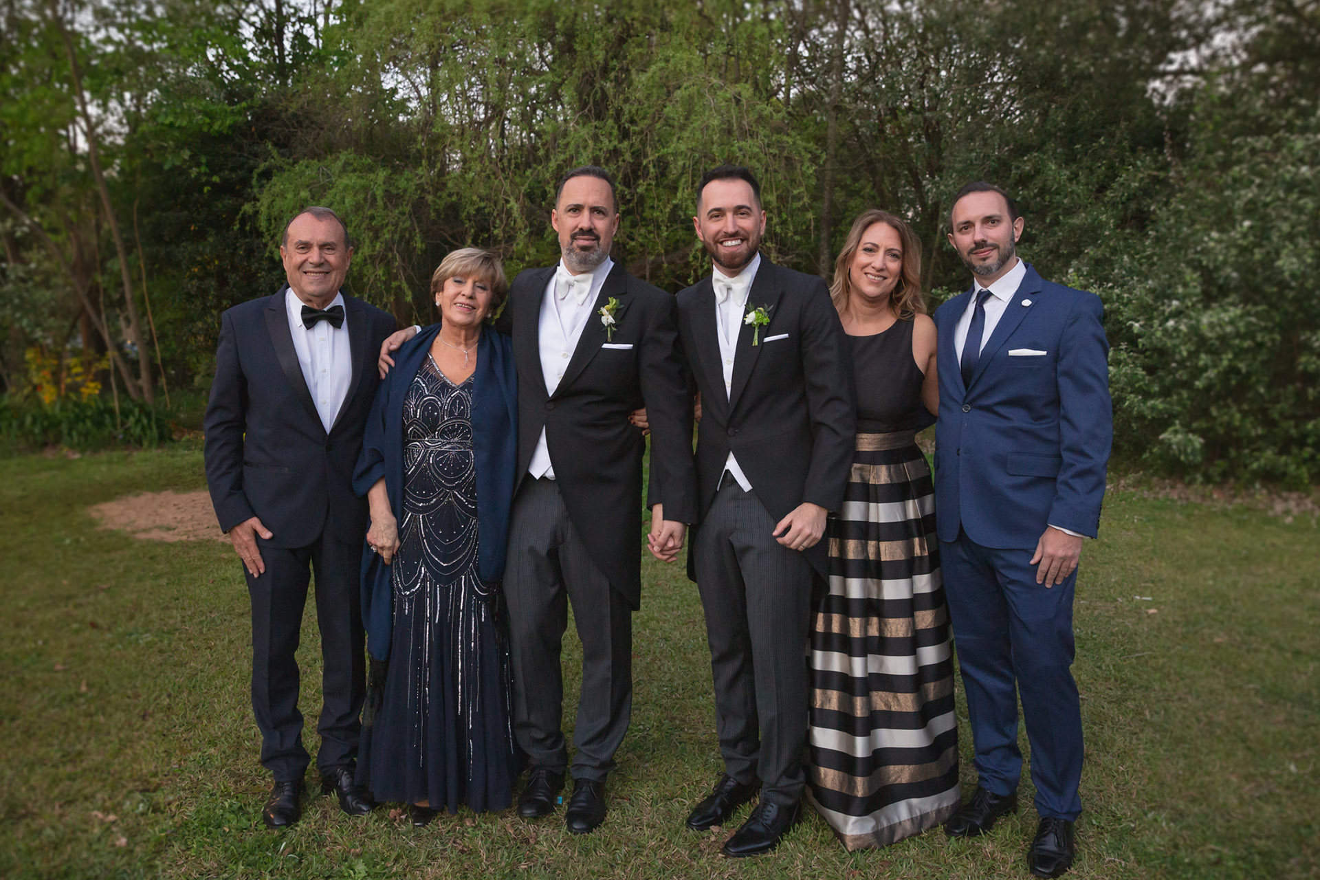 La familia de Charly Ronco: Gino, Nancy y Andrea Ronco junto a Fernando Galindo