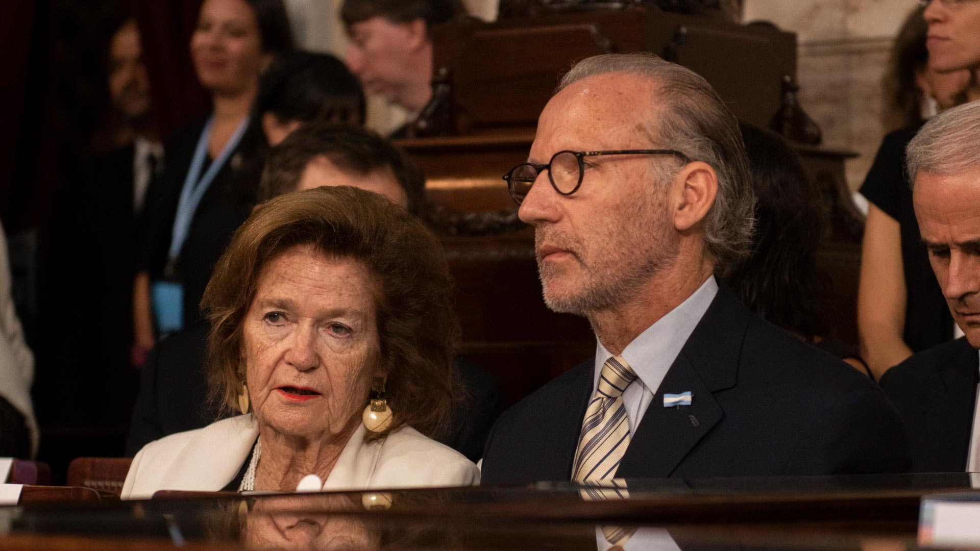 La jueza Elena Highton de Nolasco y Carlos Rosenkrantz, el presidente de la Corte Suprema de Justicia