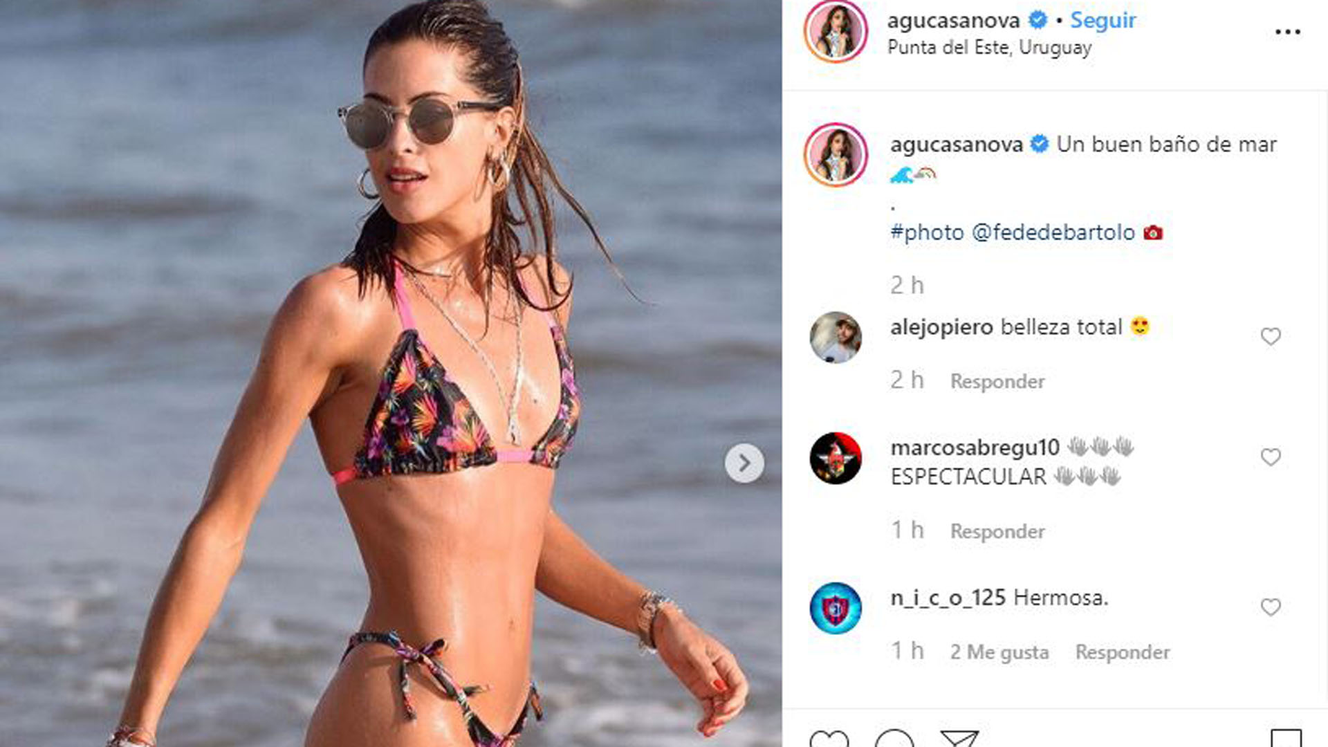 Agustina Casanova en Uruguay (Foto: Instagram)