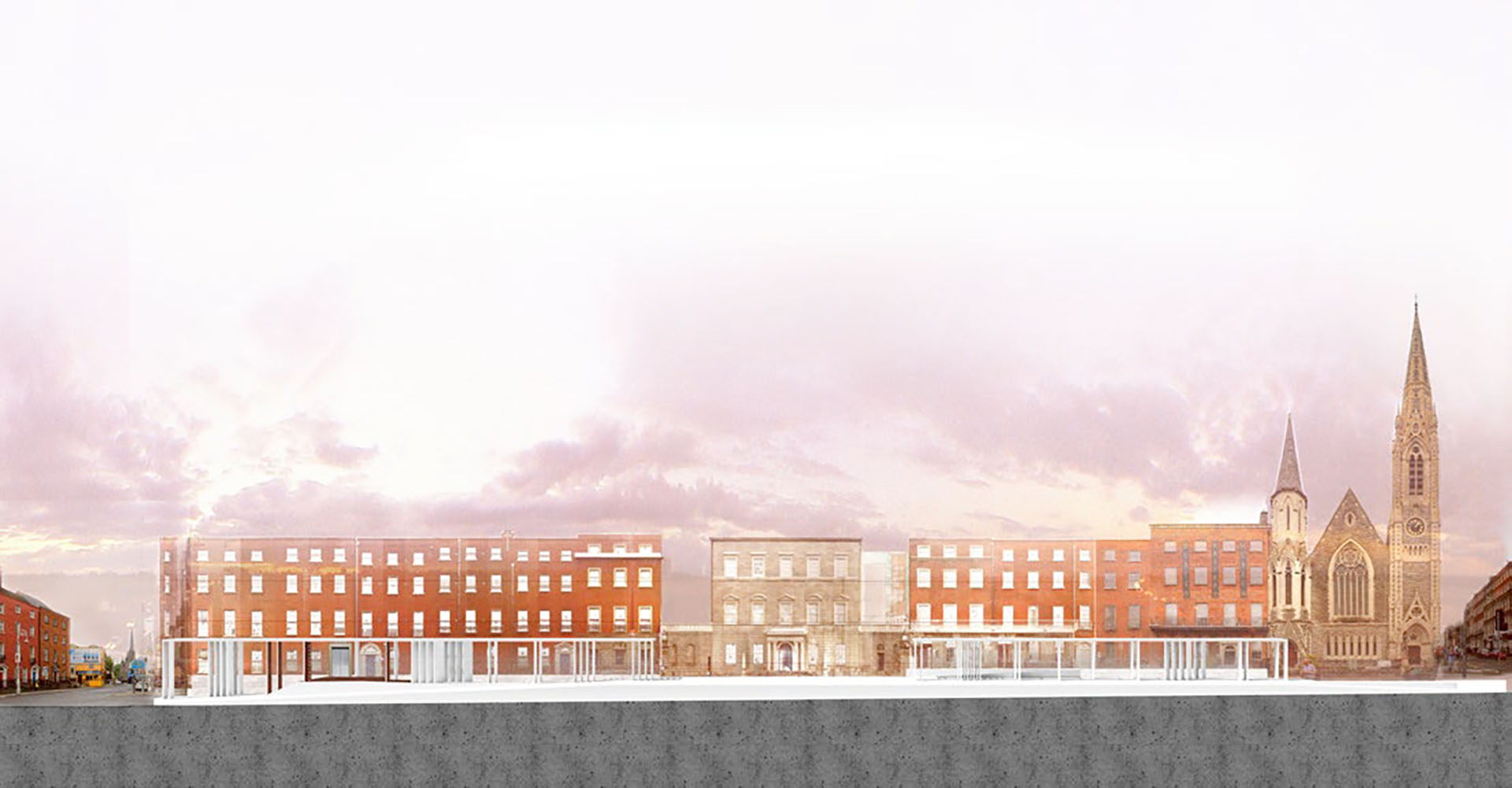 Parnell Square Cultural Quarter, Biblioteca de la ciudad, Dublín, Irlanda (Rendering de Grafton Architects)