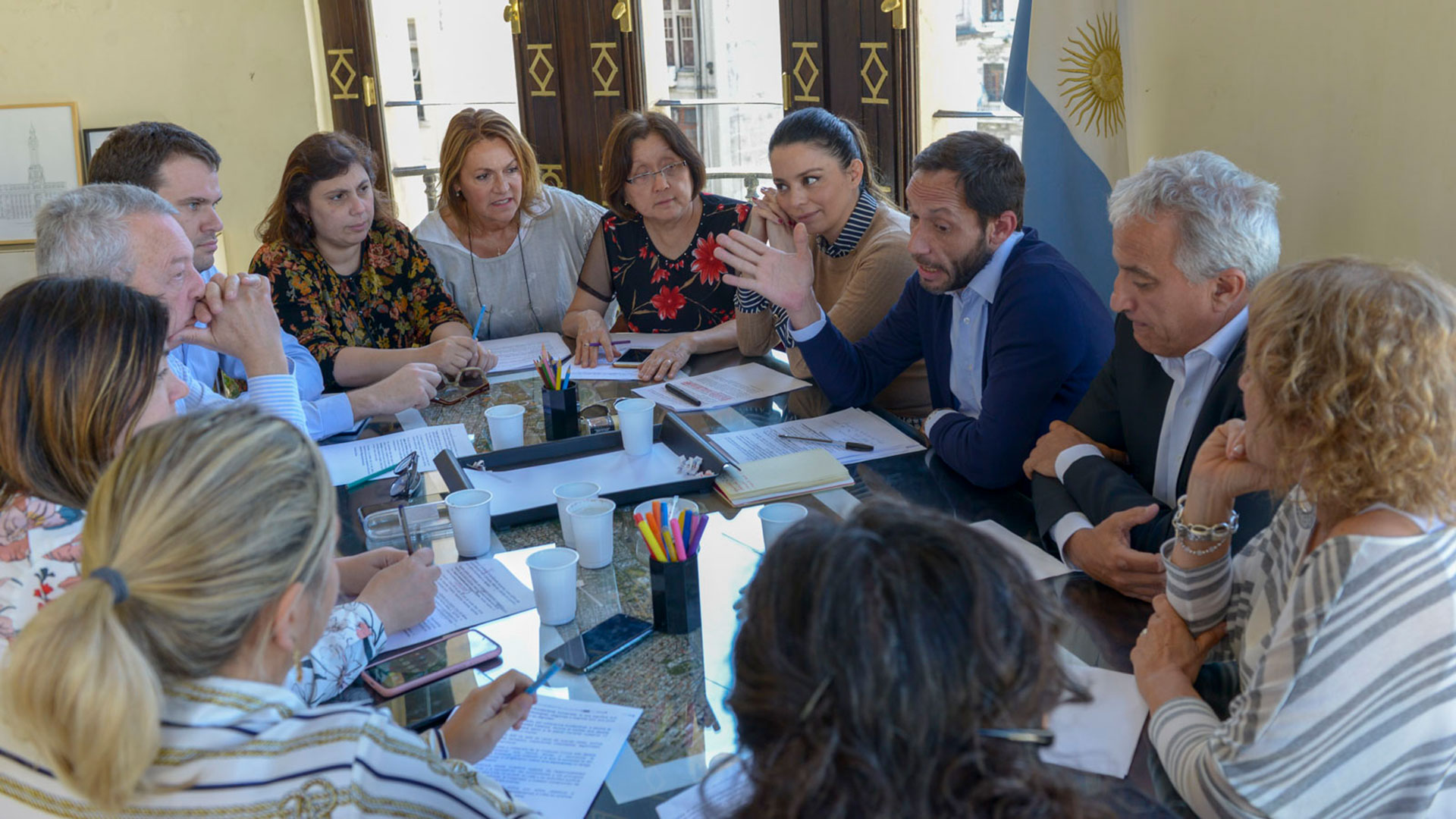 El bloque de diputados de la CC, esta tarde, en las oficinas de Maximiliano Ferraro (Prensa CC)