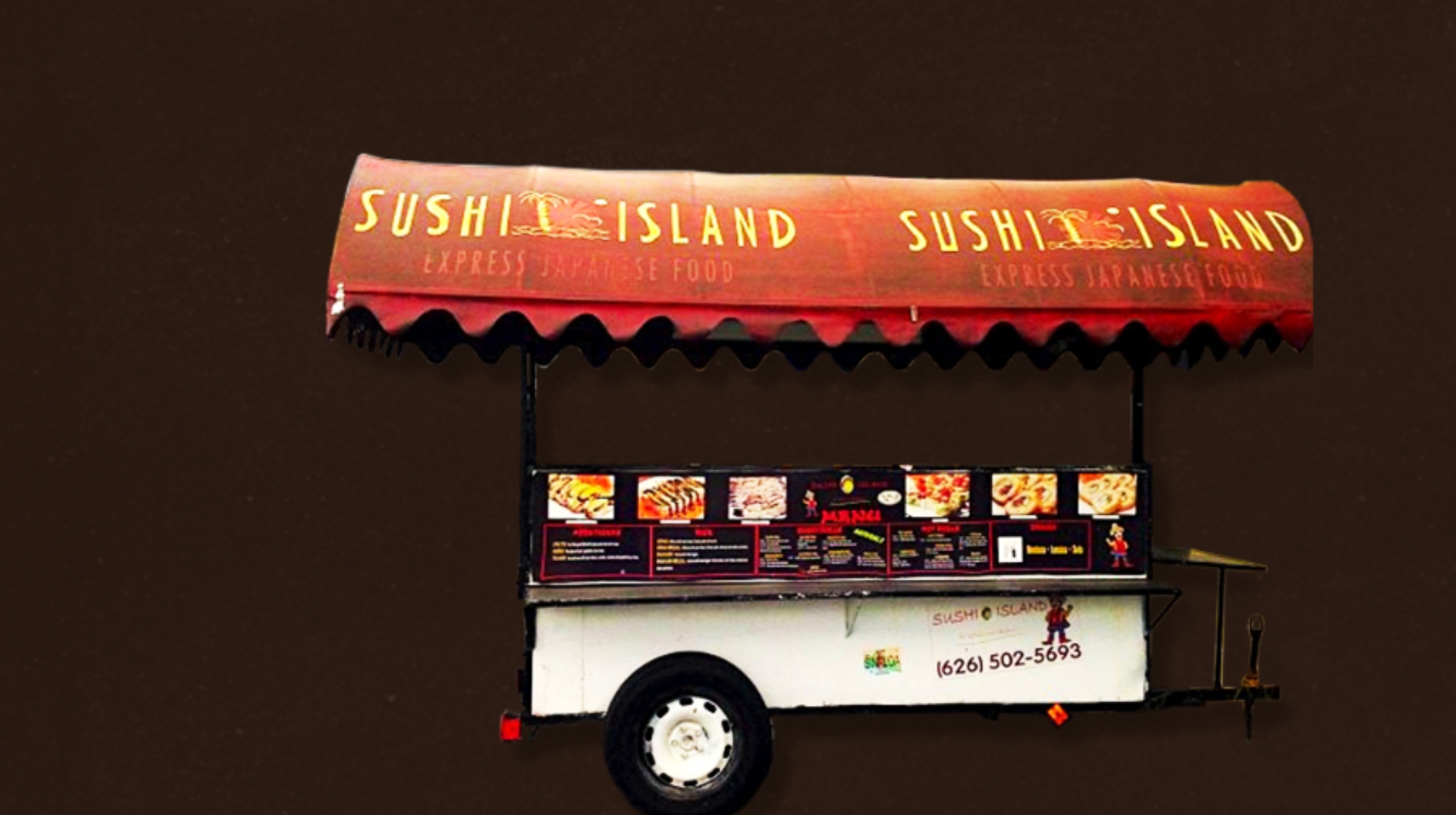 La carreta con la que Mendoza y su primo comenzaron a vender el sushi mexicano (Foto: El Sushi loco)