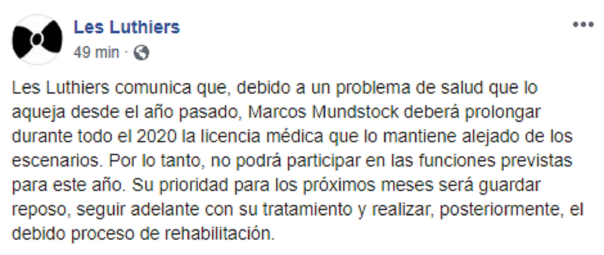 El comunicado de Les Luthiers