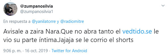 En las redes sociales se refirieron al "accidente" de Zaira Nara