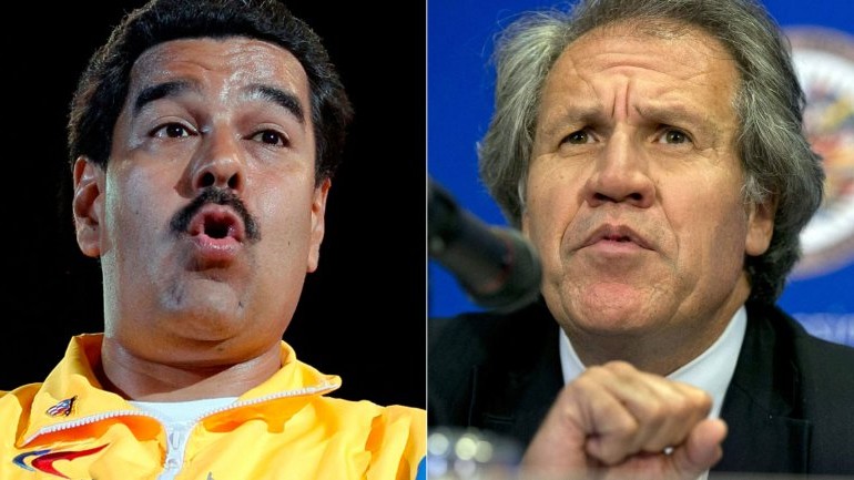 El secretario de la OEA, Luis Almagro, y el presidente venezolano, Nicolás Maduro