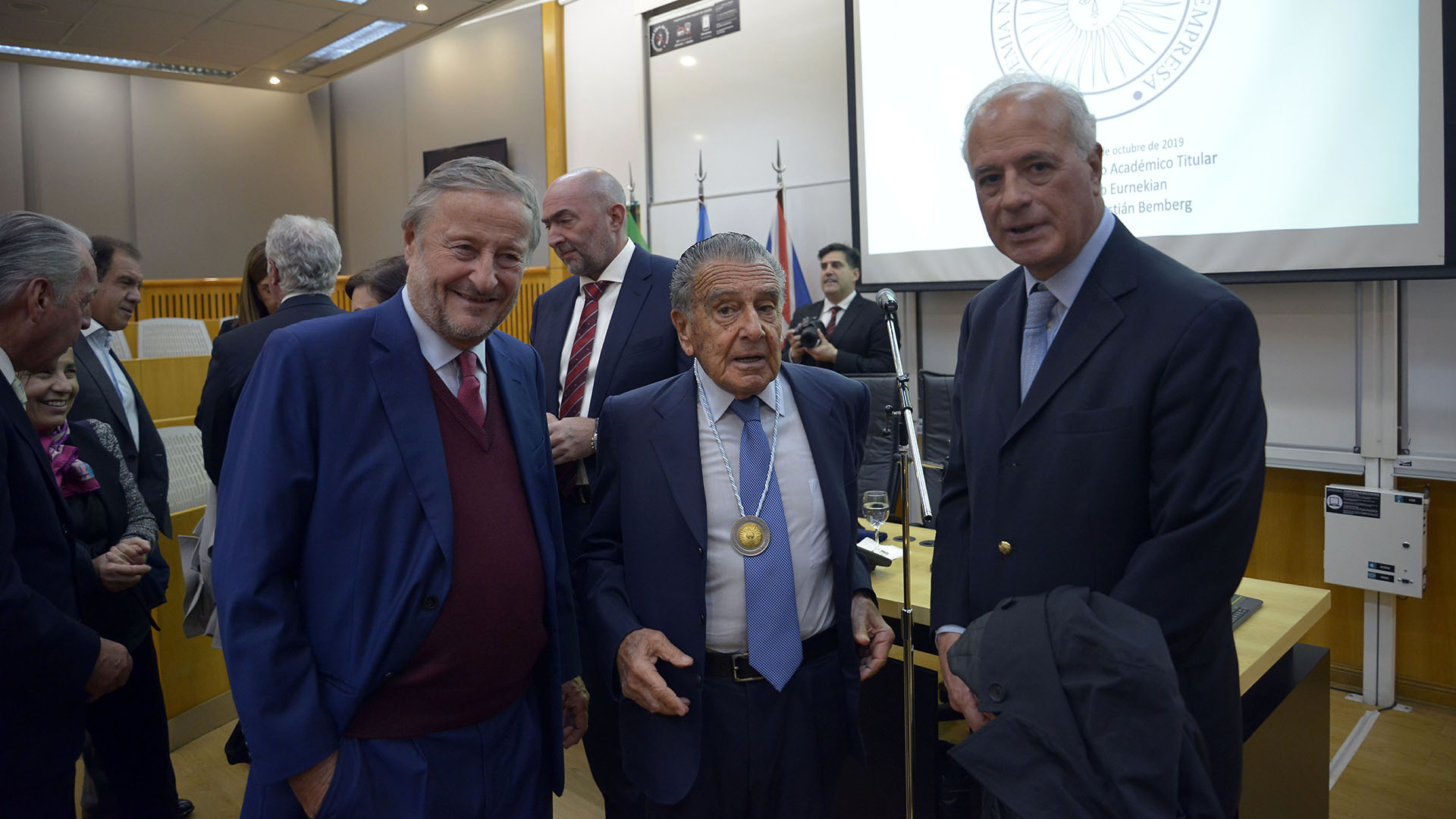 Cristiano Ratazzi, de FIAT, el presidente de Corporación América, y Enrique Nosiglia
