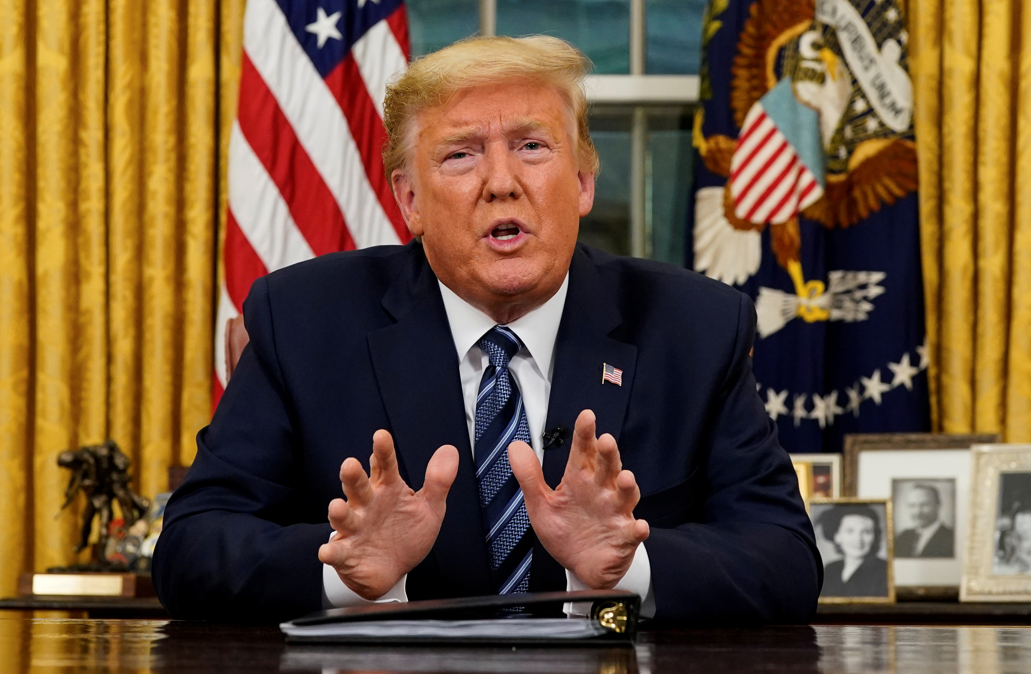 El presidente de Estados Unidos, Donald Trump, anuncia medidas preventivas contra el coronavirus