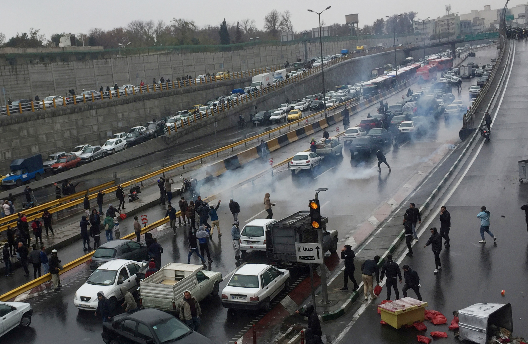 Bloqueos de ruta en Teherán