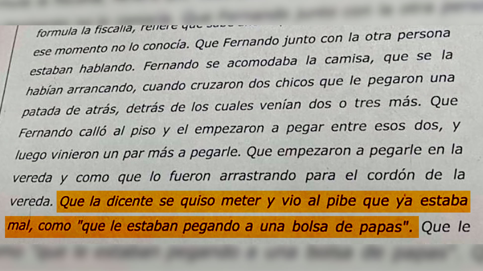 Fragmento de la declaración de T. que complica a Thomsen.