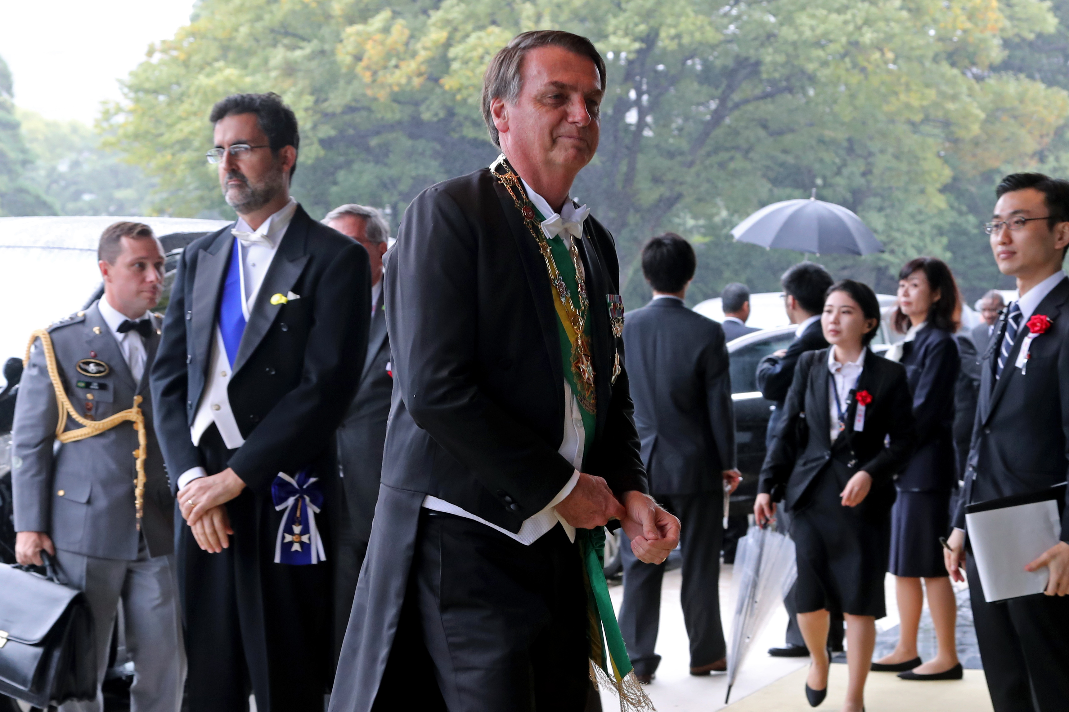  El presidente de Brasil, Jair Bolsonaro, llega al Palacio Imperial (AFP) 