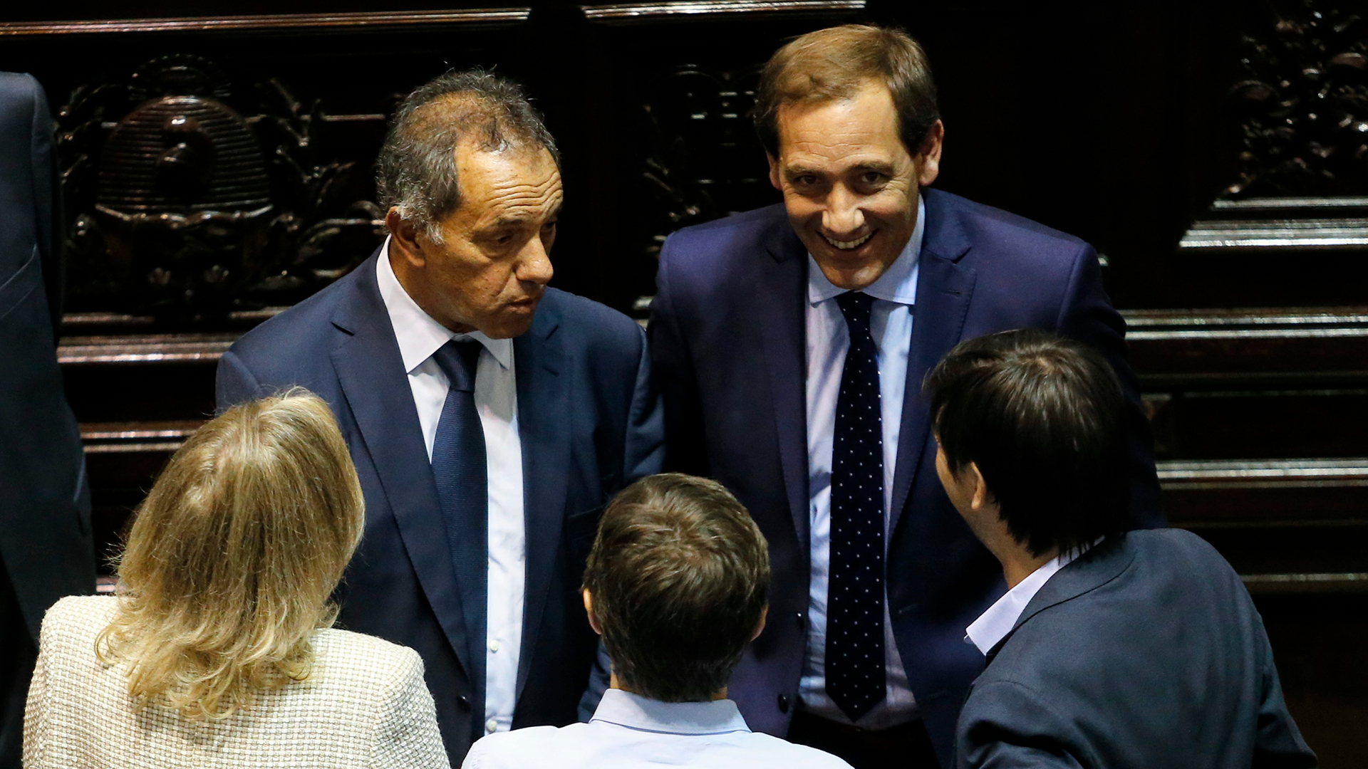 Daniel Scioli, ex gobernador, junto a Julio Garro, intendente de La Plata