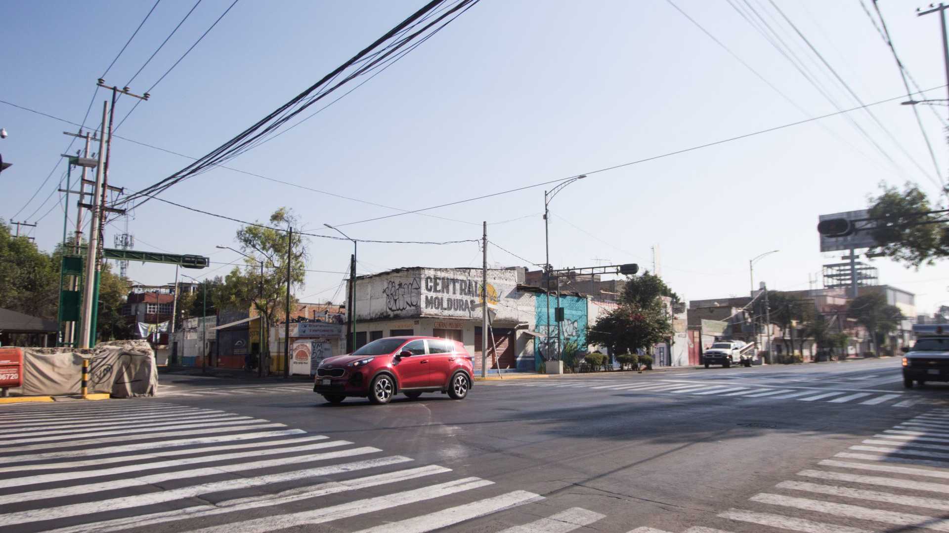 Calle vacía, Eje 3 sur en la Ciudad de México (Foto: Cuartoscuro)