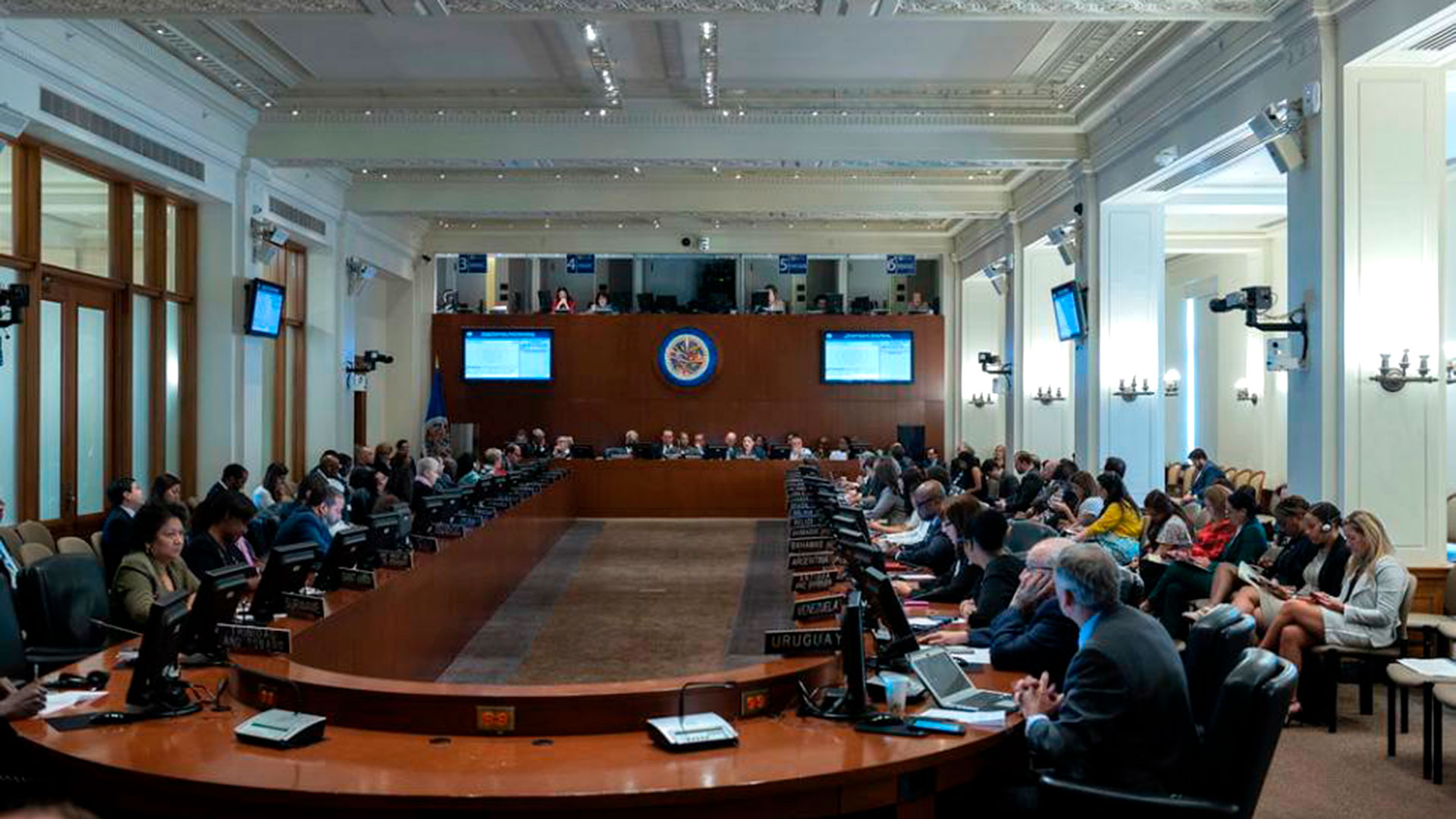 El recinto de la Asamblea General de la OEA