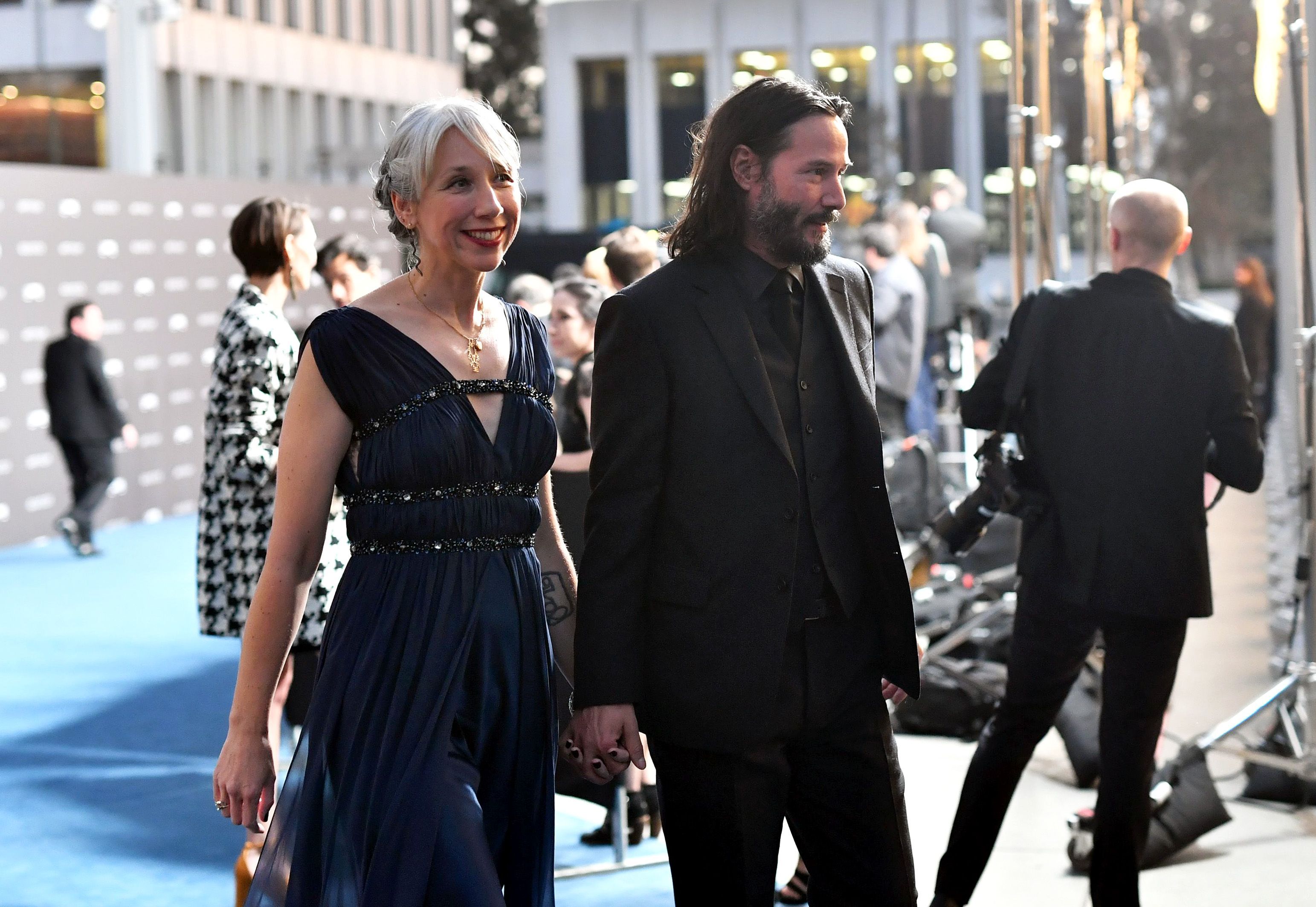 Keanu Reeves y Alexandra Grant en la gala del LACMA, en Los Ángeles