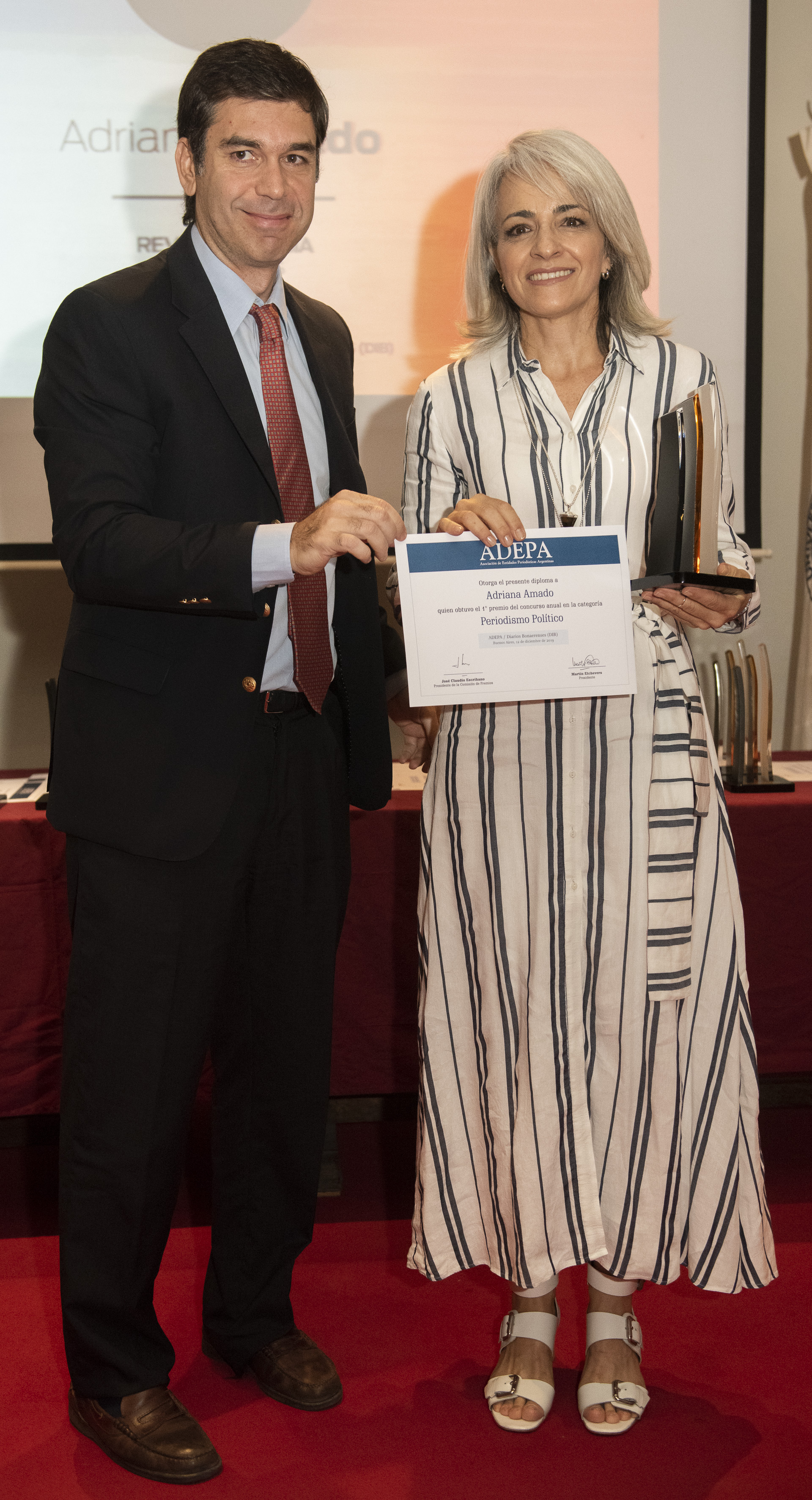 En la categoría Periodismo Político el 1er. premio fue para Adriana Amado, Revista Anfibia, Buenos Aires. Entregó Daniel Dessein, presidente de la Comisión de Libertad de Prensa e Información de ADEPA