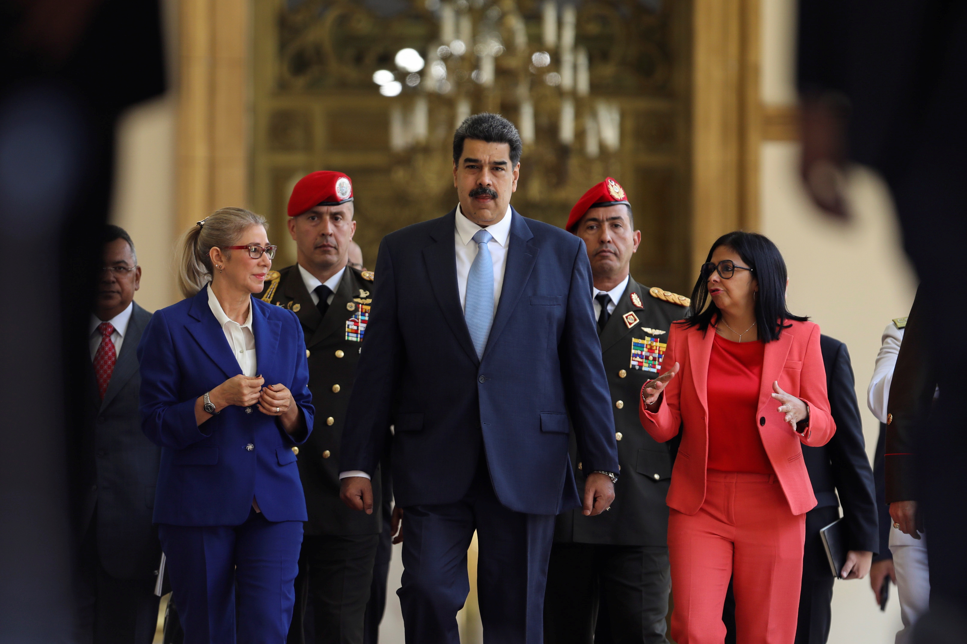 El dictador de Venezuela, Nicolás Maduro, llega para una conferencia de prensa en el Palacio de Miraflores en Caracas, Venezuela, el pasado 12 de marzo (Reuters)