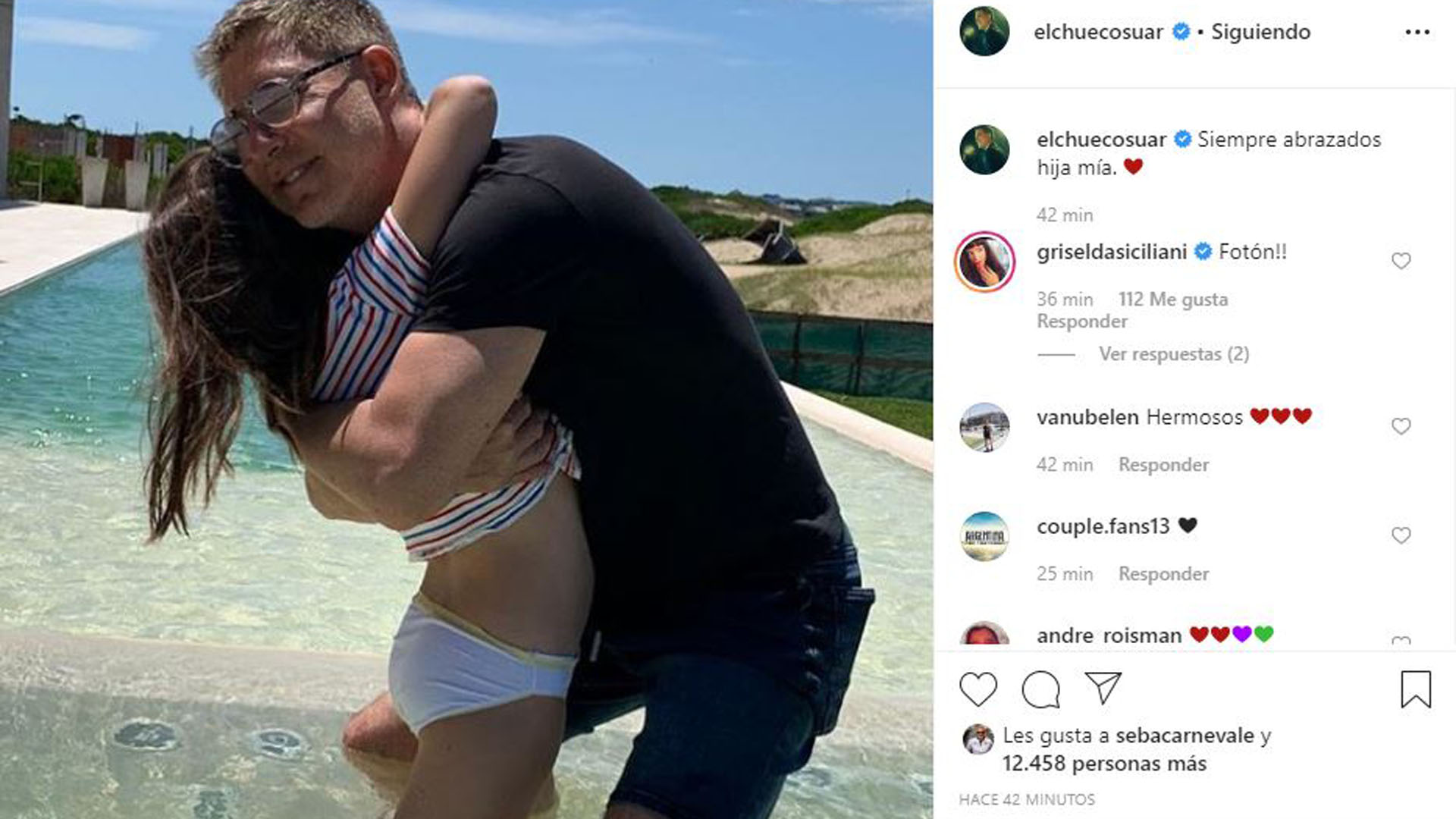 Adrián Suar y Margarita (Foto: Instagram)