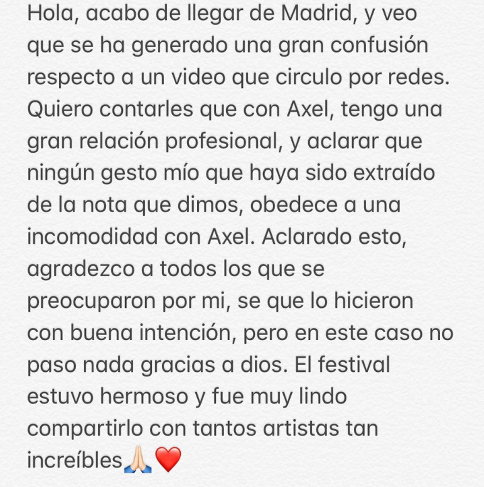 La palabra de Tini Stoessel (Twitter)