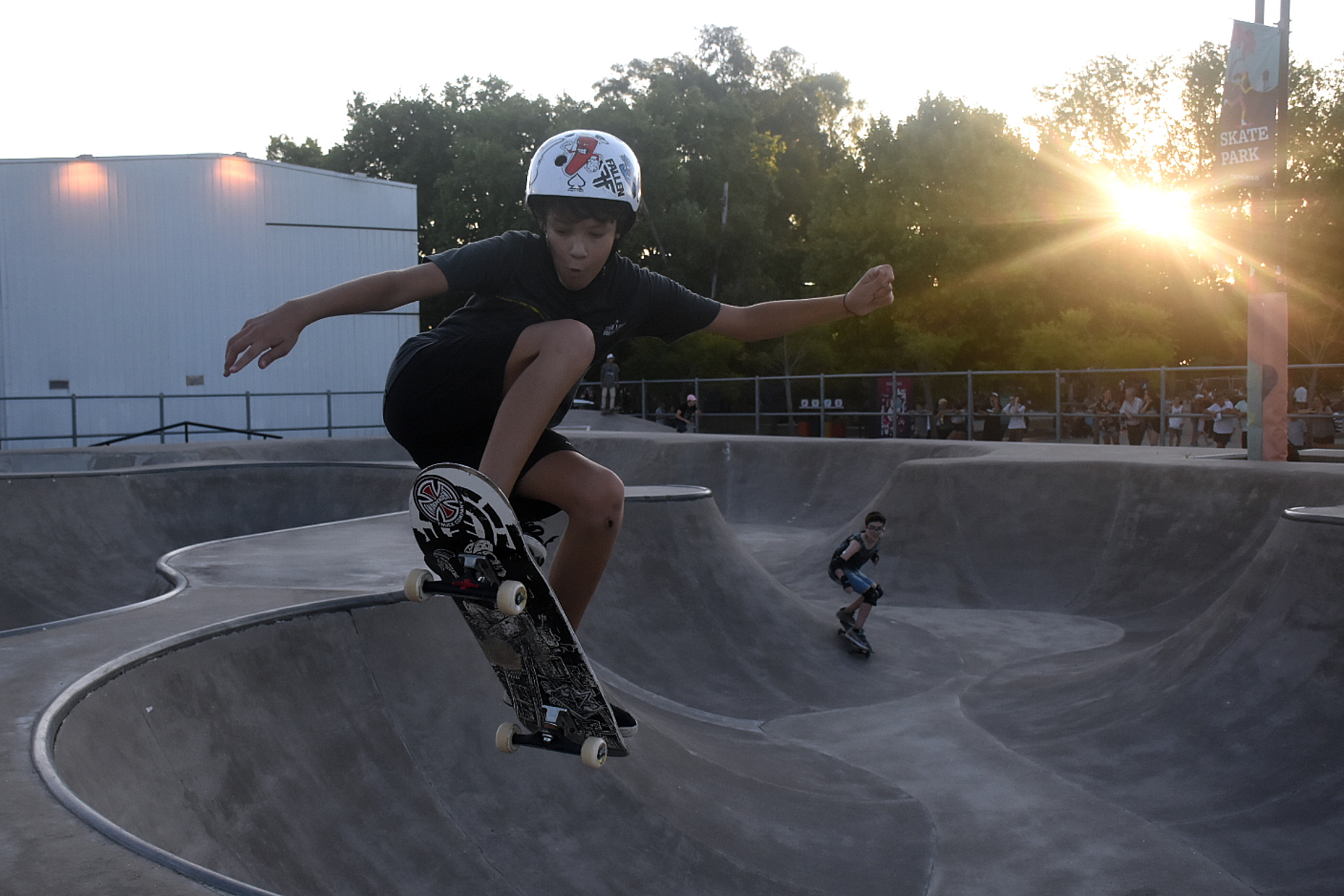 El skatepark, uno de los espacios más buscados en la tarde del sábado.